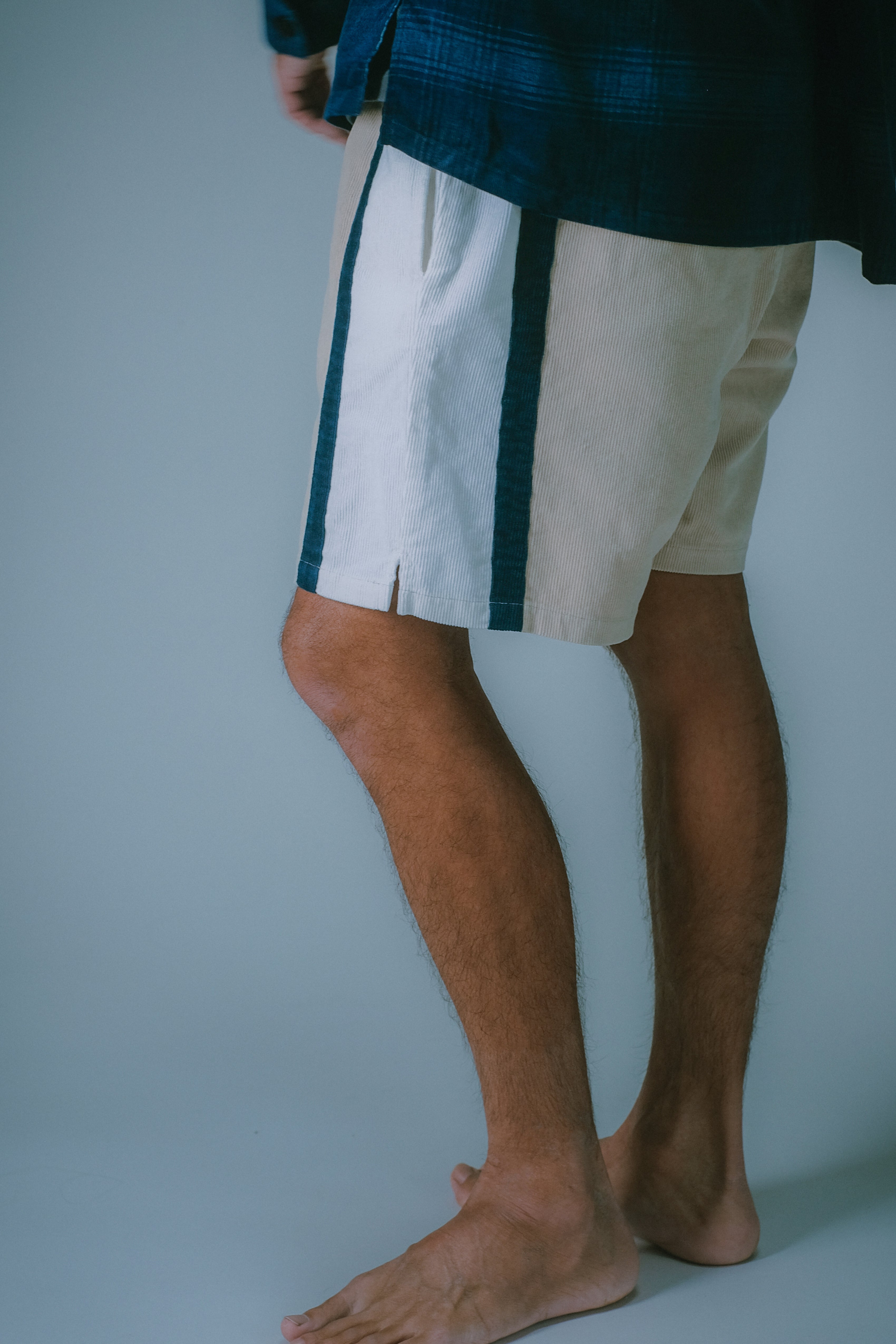 Shorts - Auahi Corduroy Stripe - Ecru