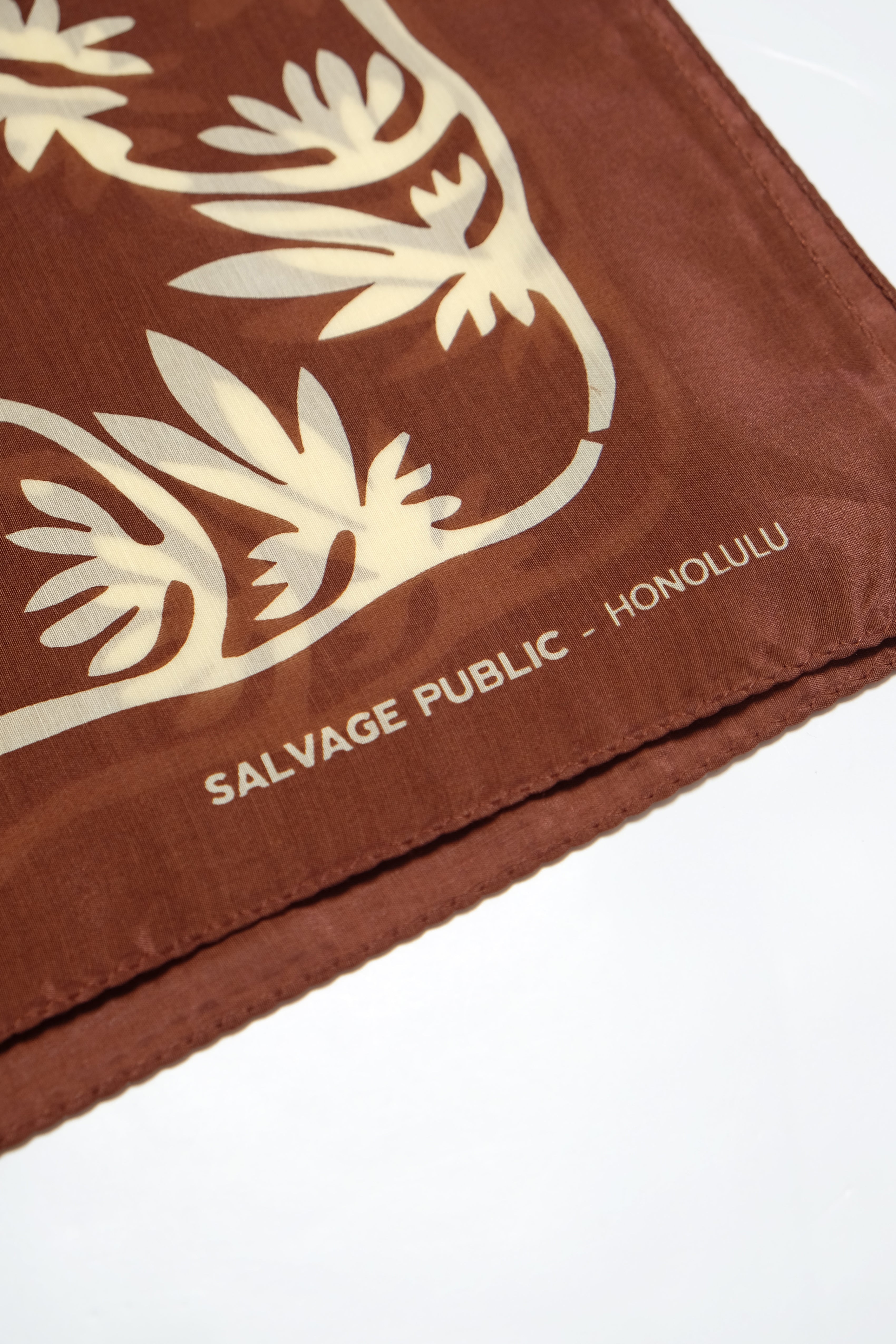 Cotton/Silk Bandana - Naupaka - Coffee Cream