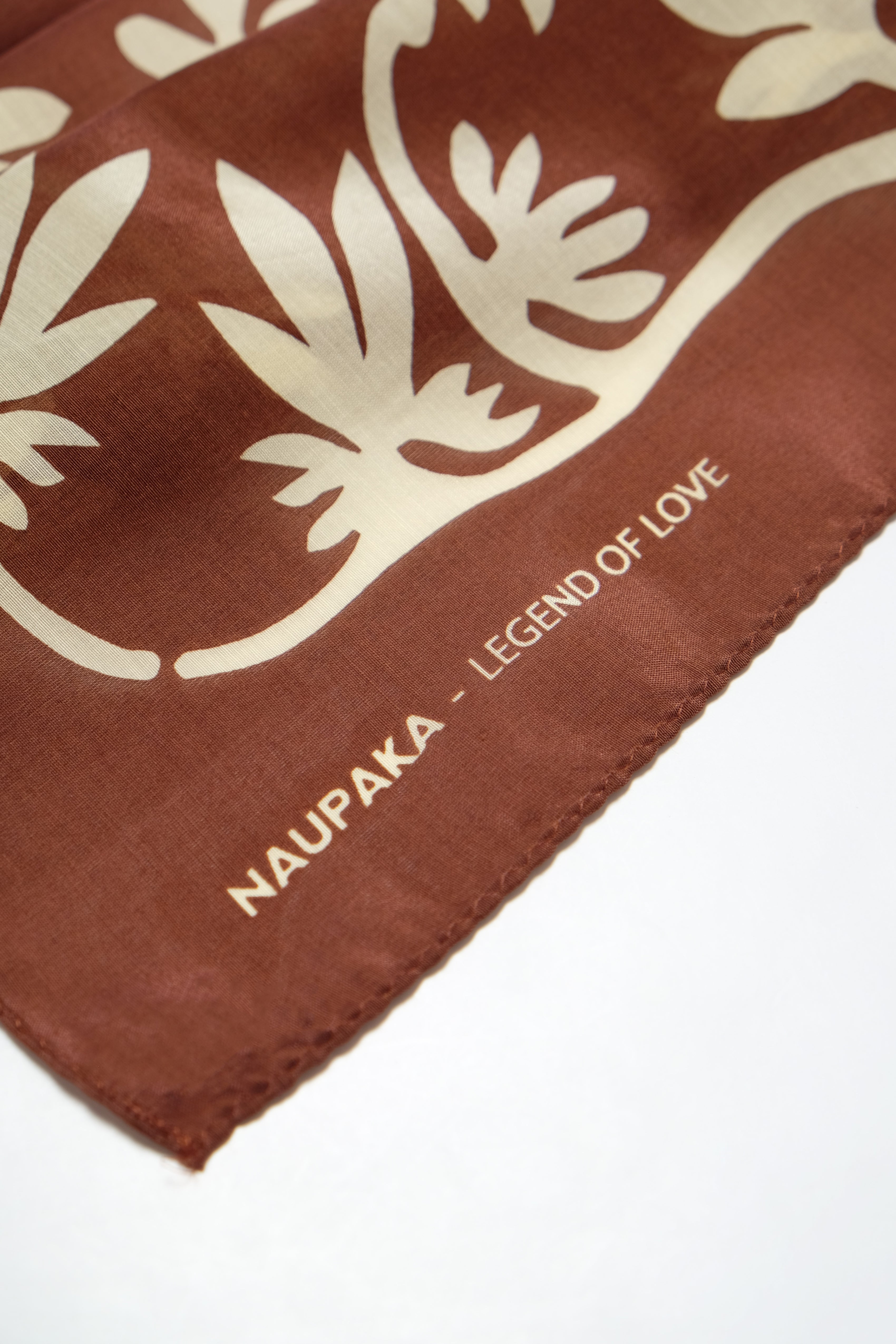 Cotton/Silk Bandana - Naupaka - Coffee Cream