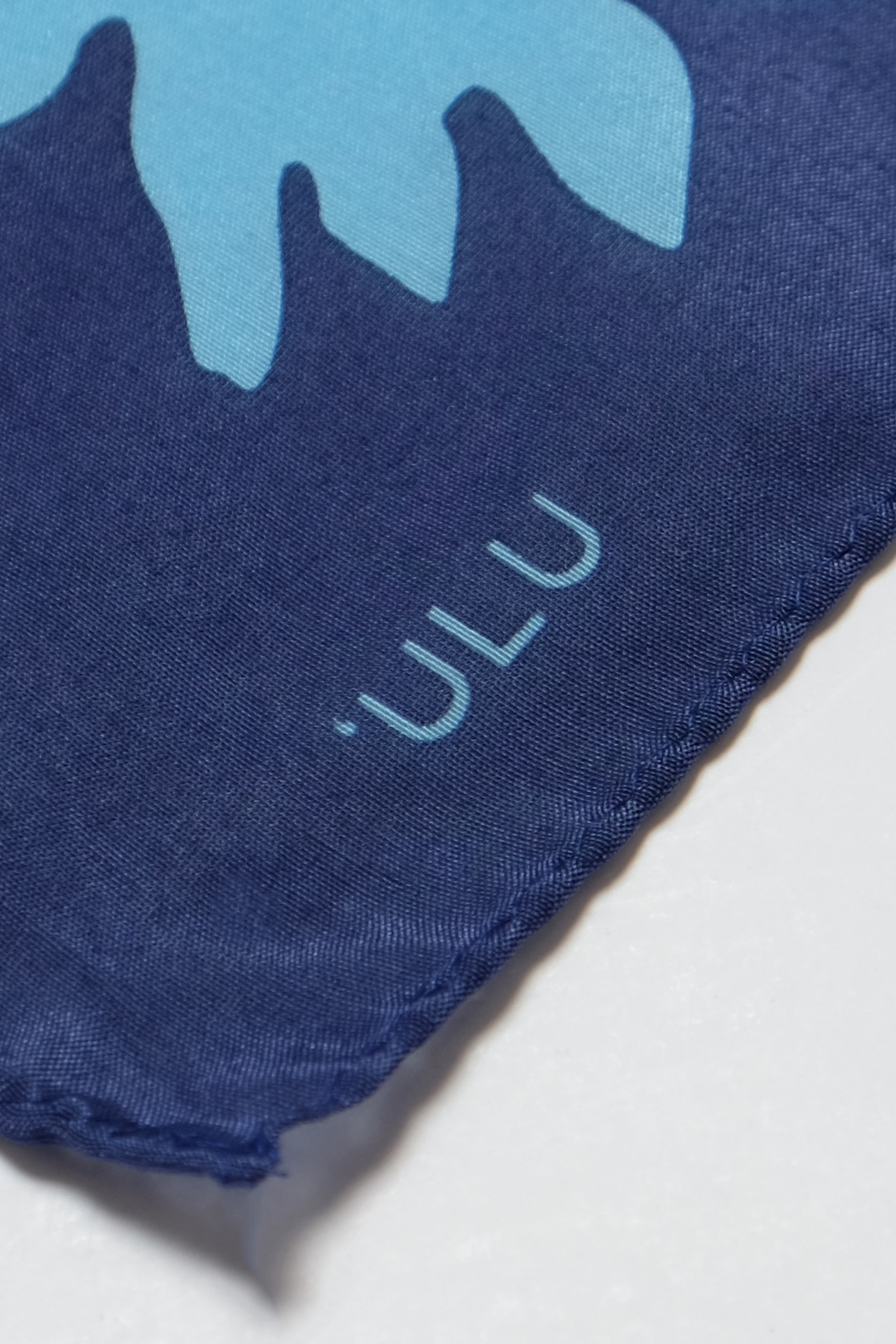 Cotton/Silk Bandana - ʻUlu - Blue Shadow