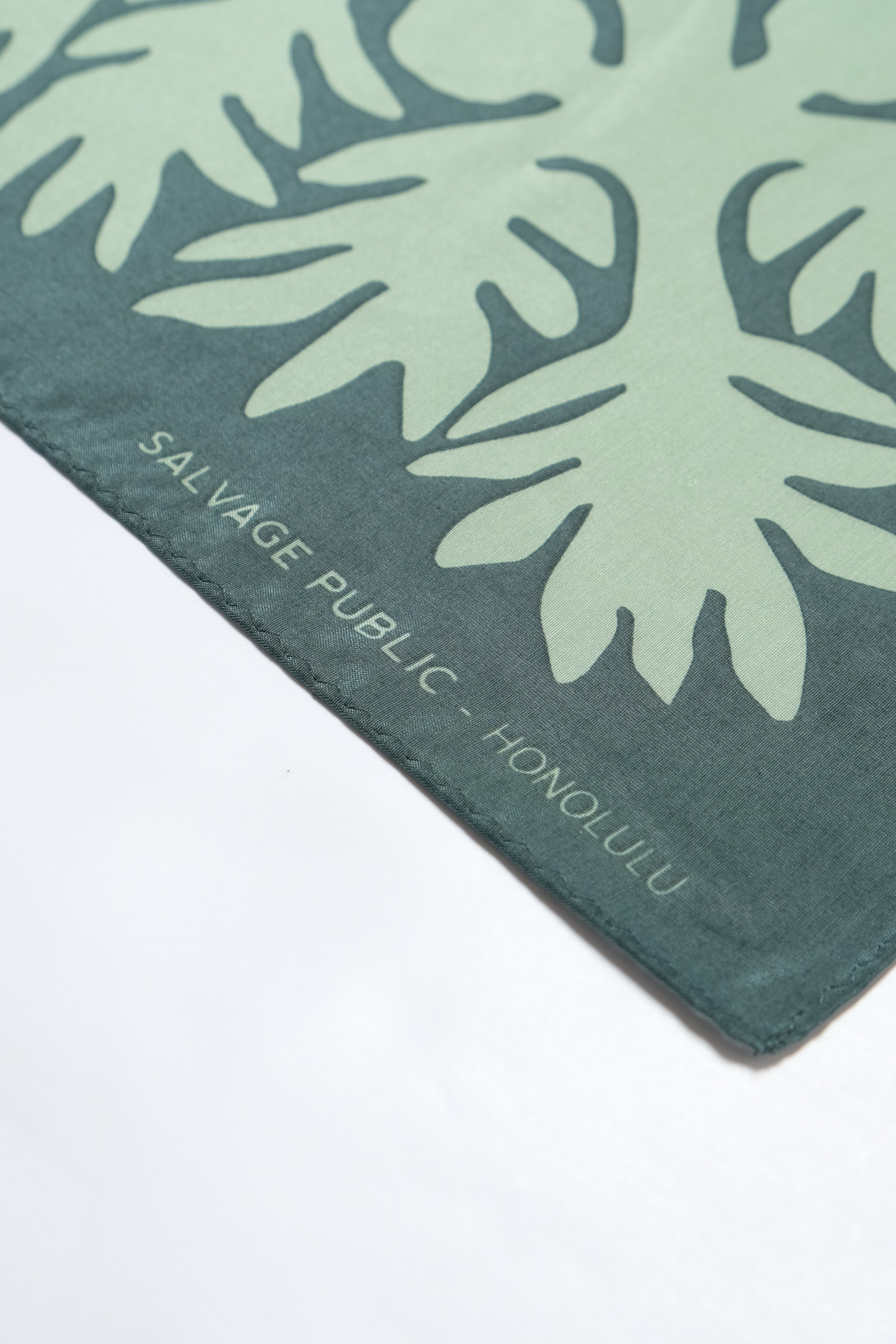 Cotton/Silk Bandana - ʻUlu - Jade Green