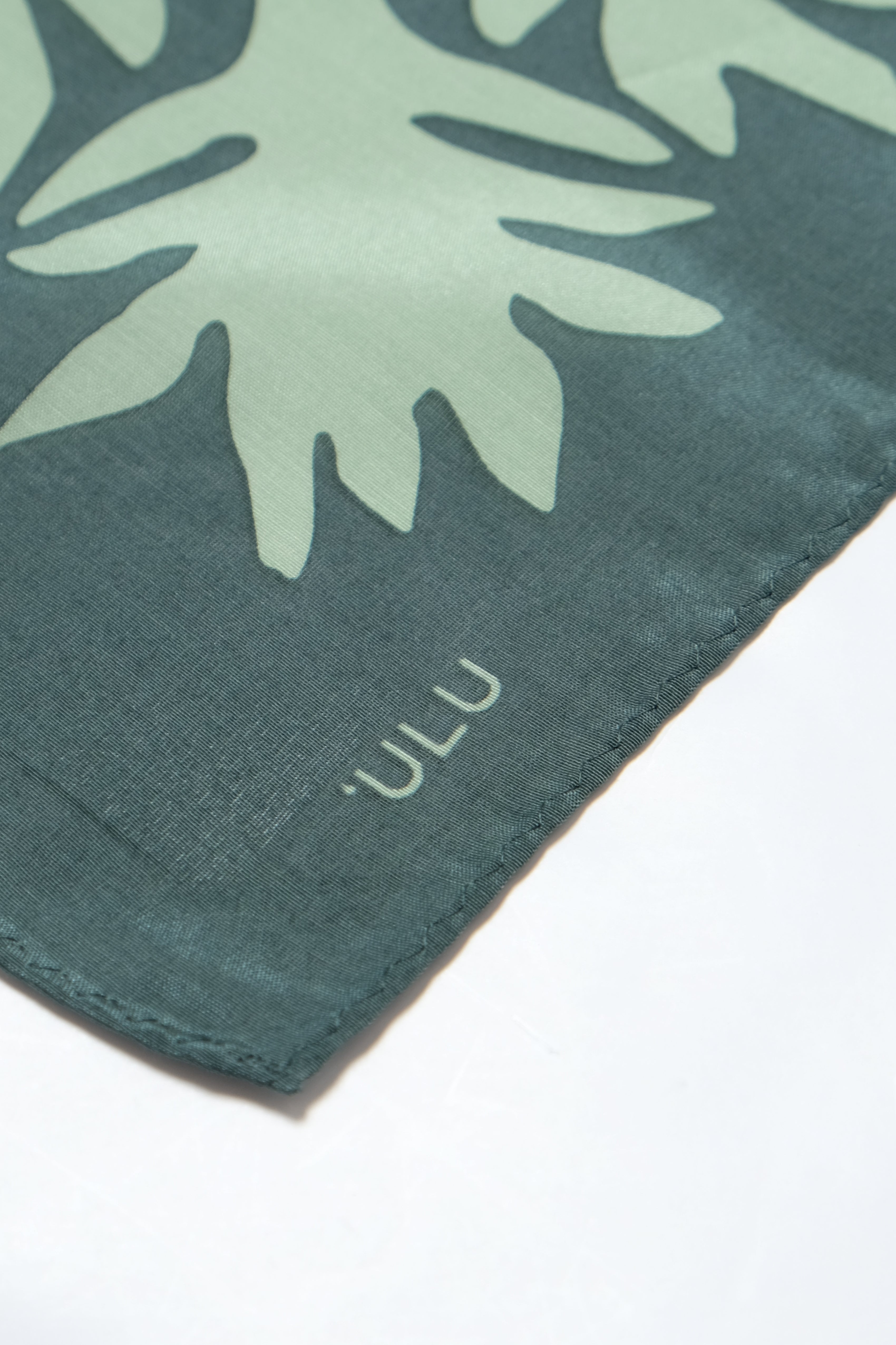 Cotton/Silk Bandana - ʻUlu - Jade Green