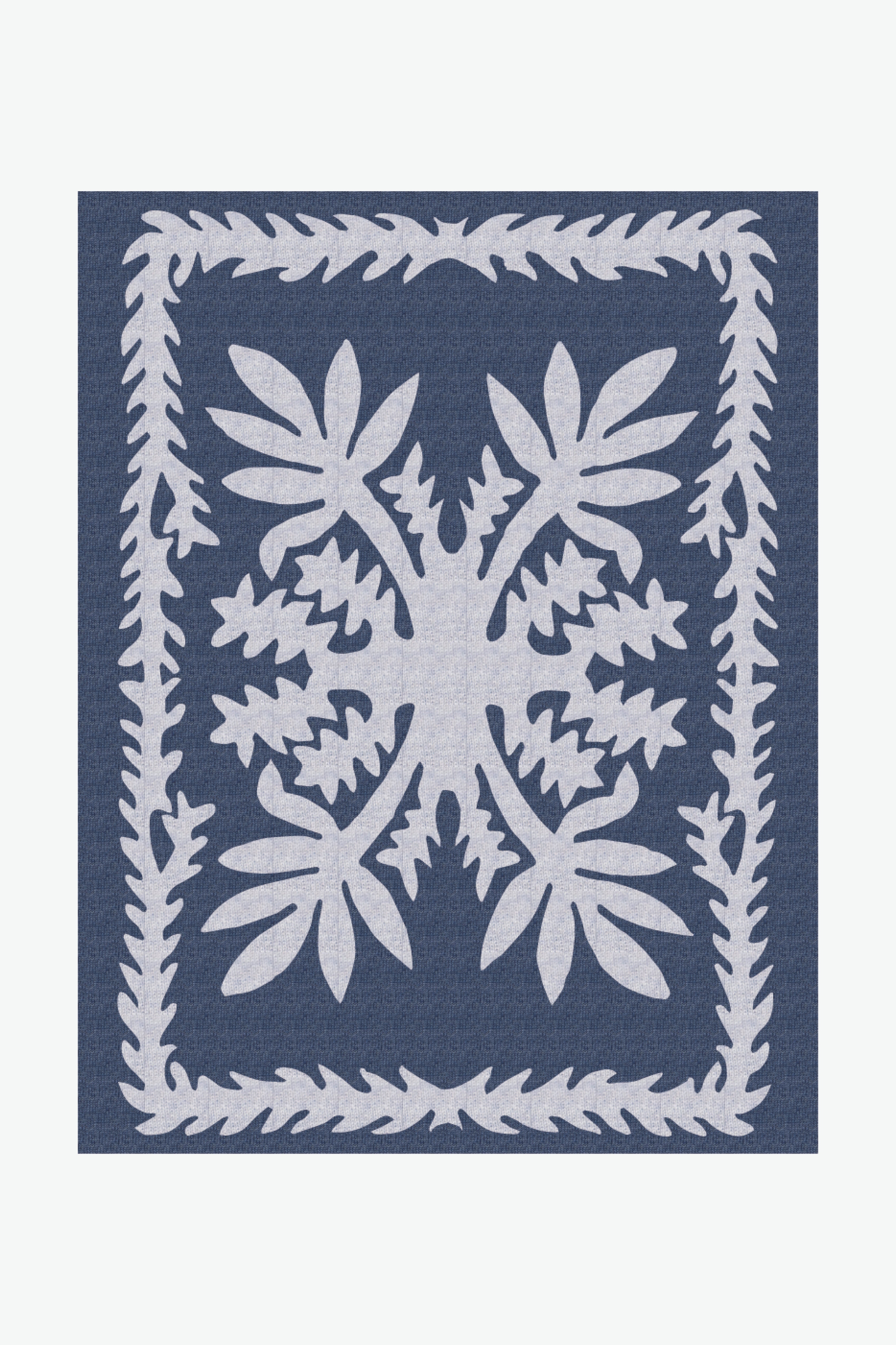 Jacquard Throw Blanket - Ti Leaf - Heather Blue