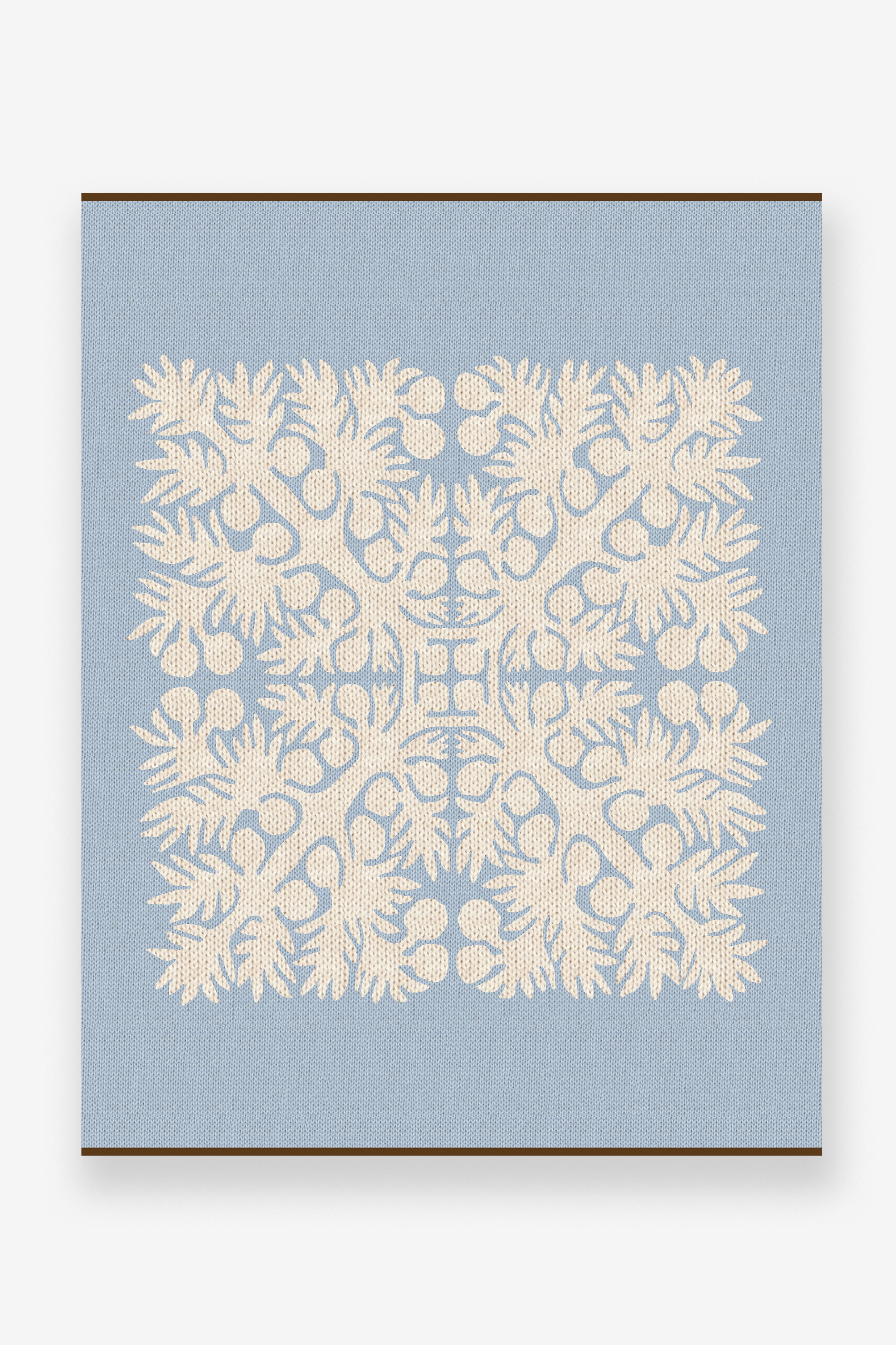 Jacquard Throw Blanket - ʻUlu - Sky Blue
