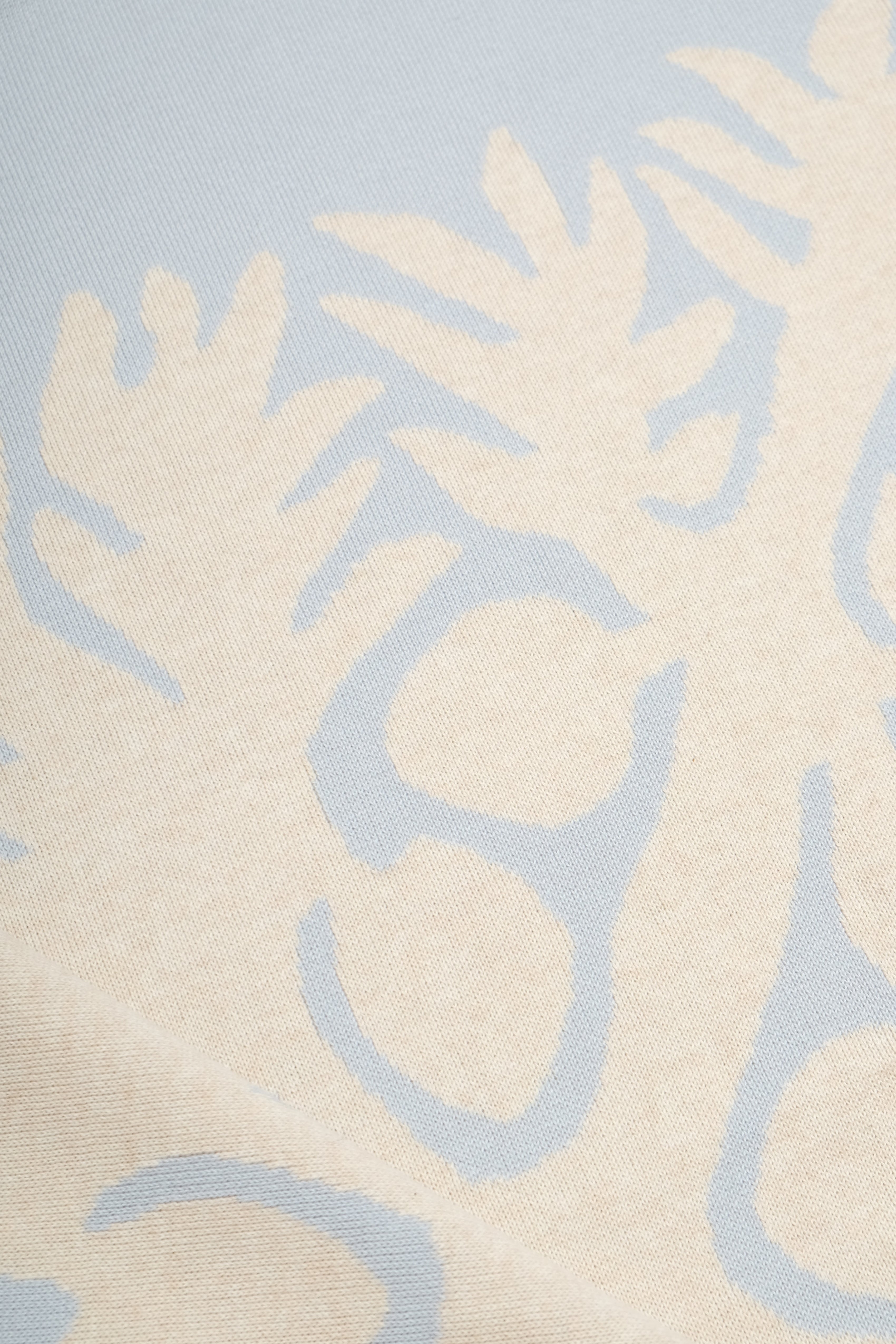 Jacquard Throw Blanket - ʻUlu - Sky Blue