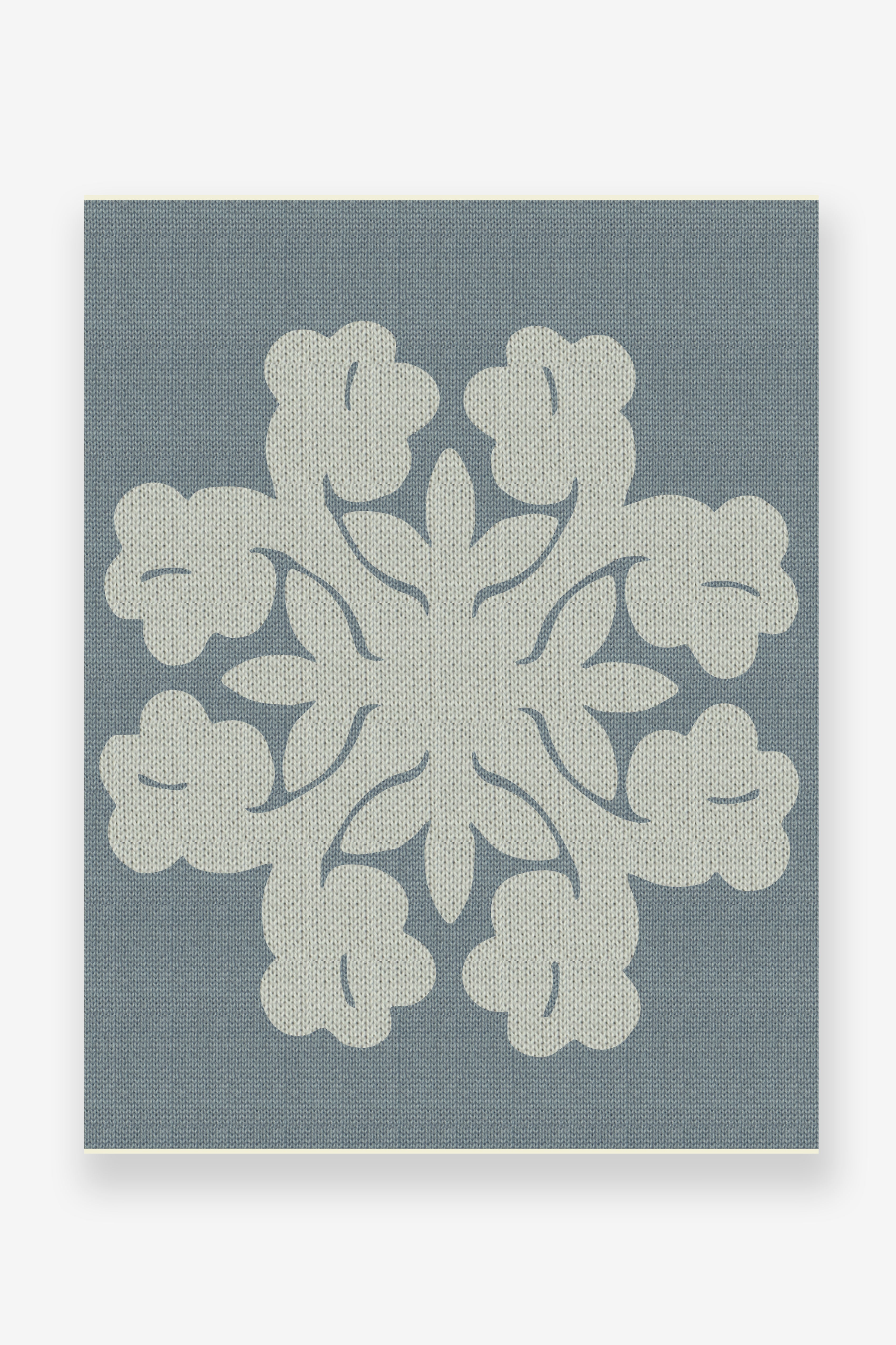 Jacquard Throw Blanket - Hibiscus - Blue/Sage