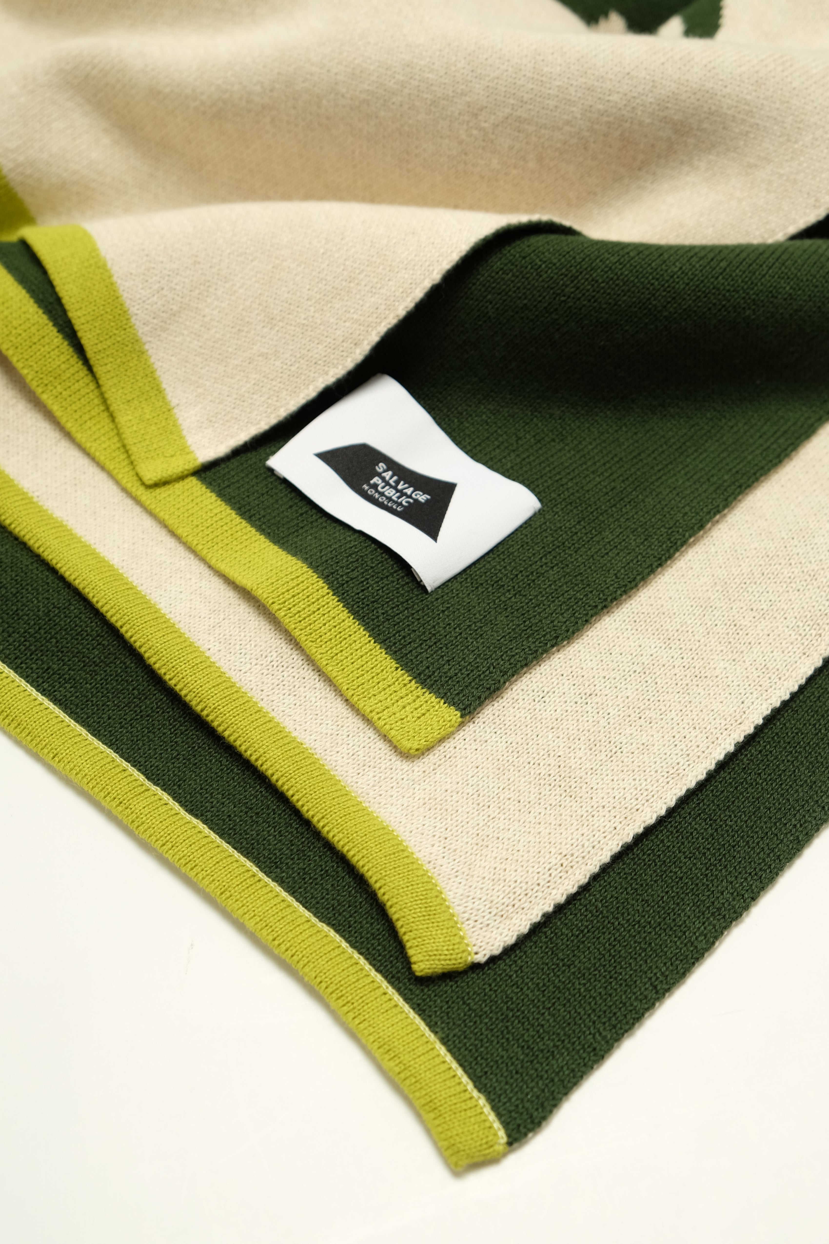 Jacquard Throw Blanket - ʻUlu - Heather Dark Green