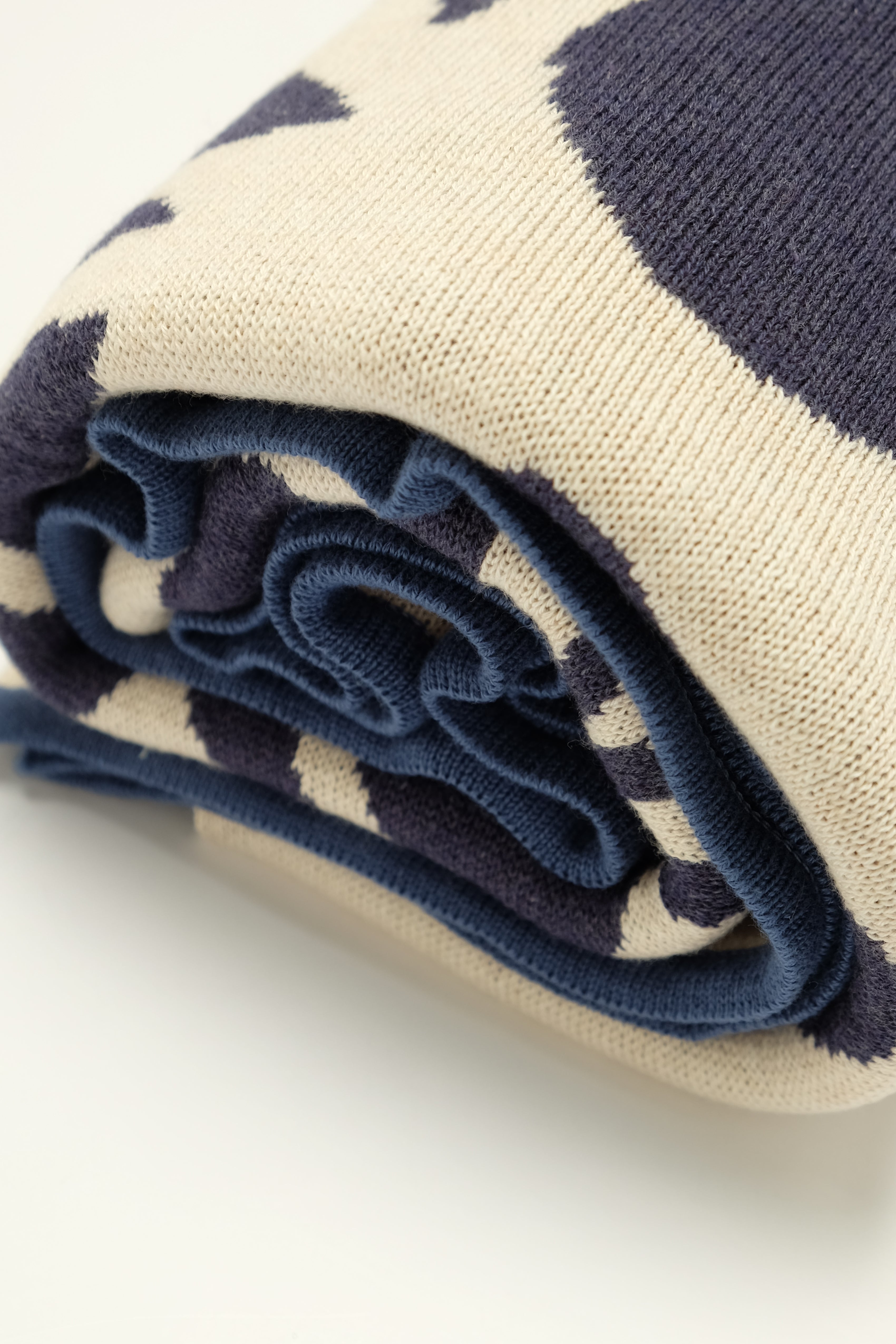 Jacquard Throw Blanket - ʻUlu - Heather Navy