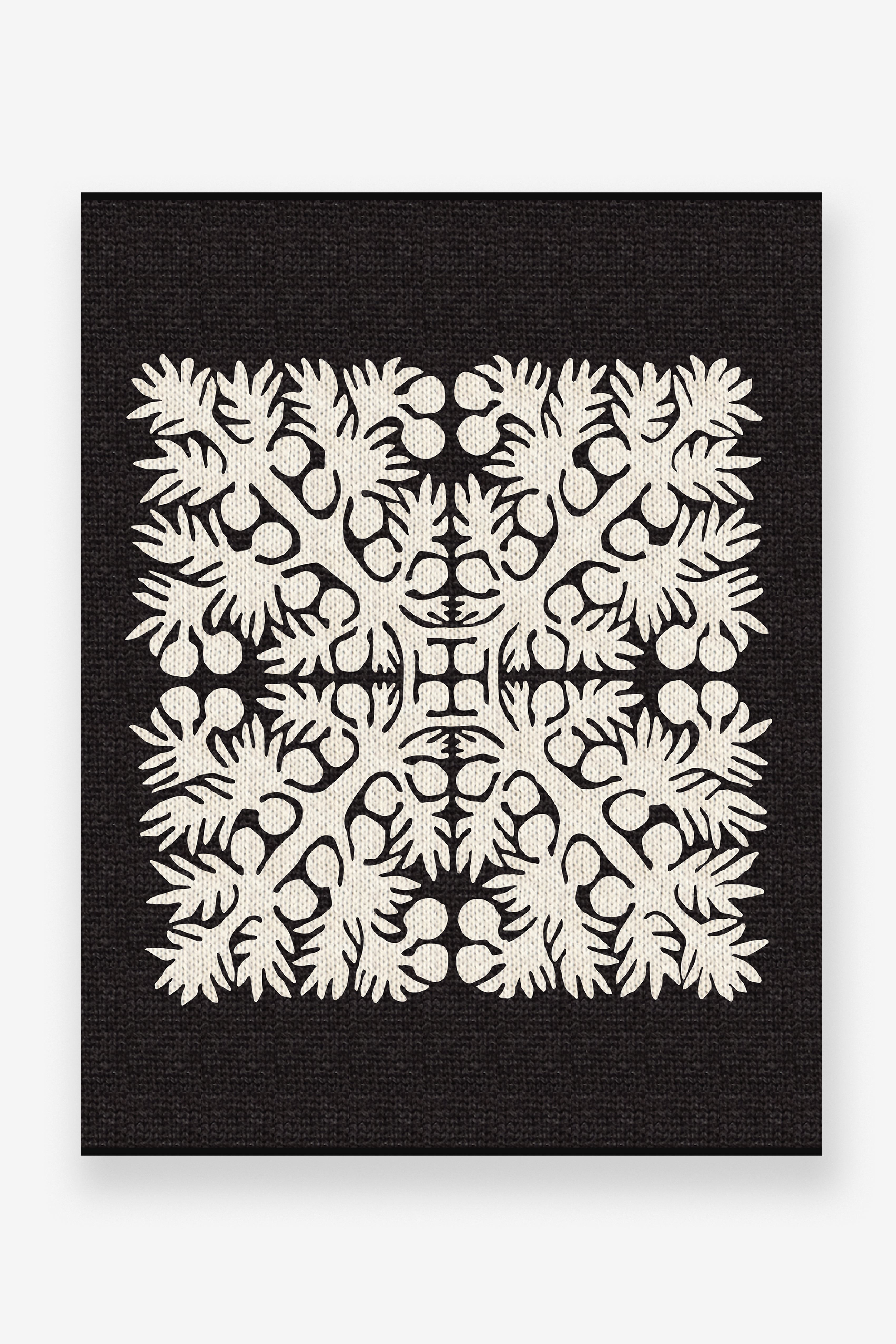Jacquard Throw Blanket - ʻUlu - Heather Black