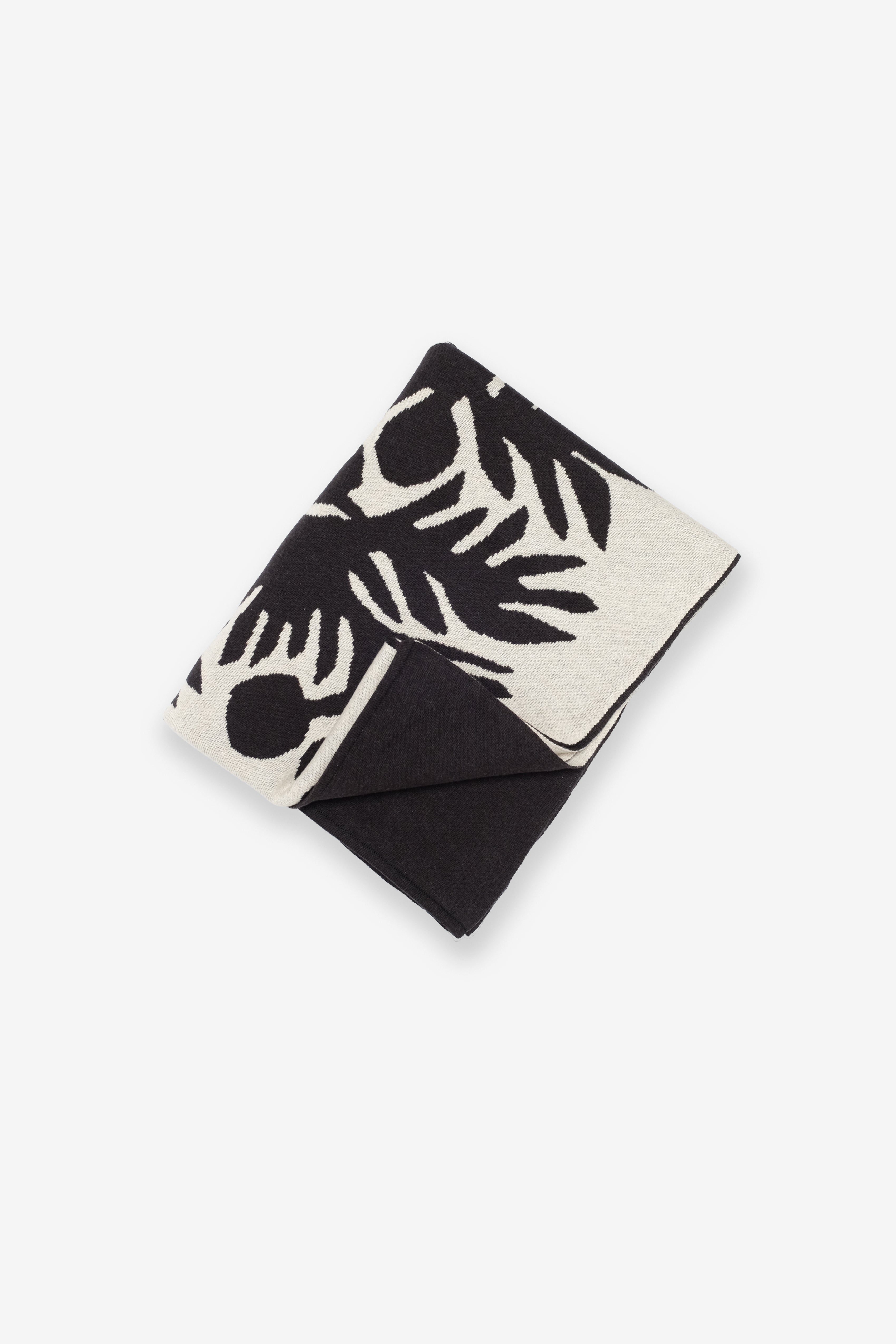 Jacquard Throw Blanket - ʻUlu - Heather Black