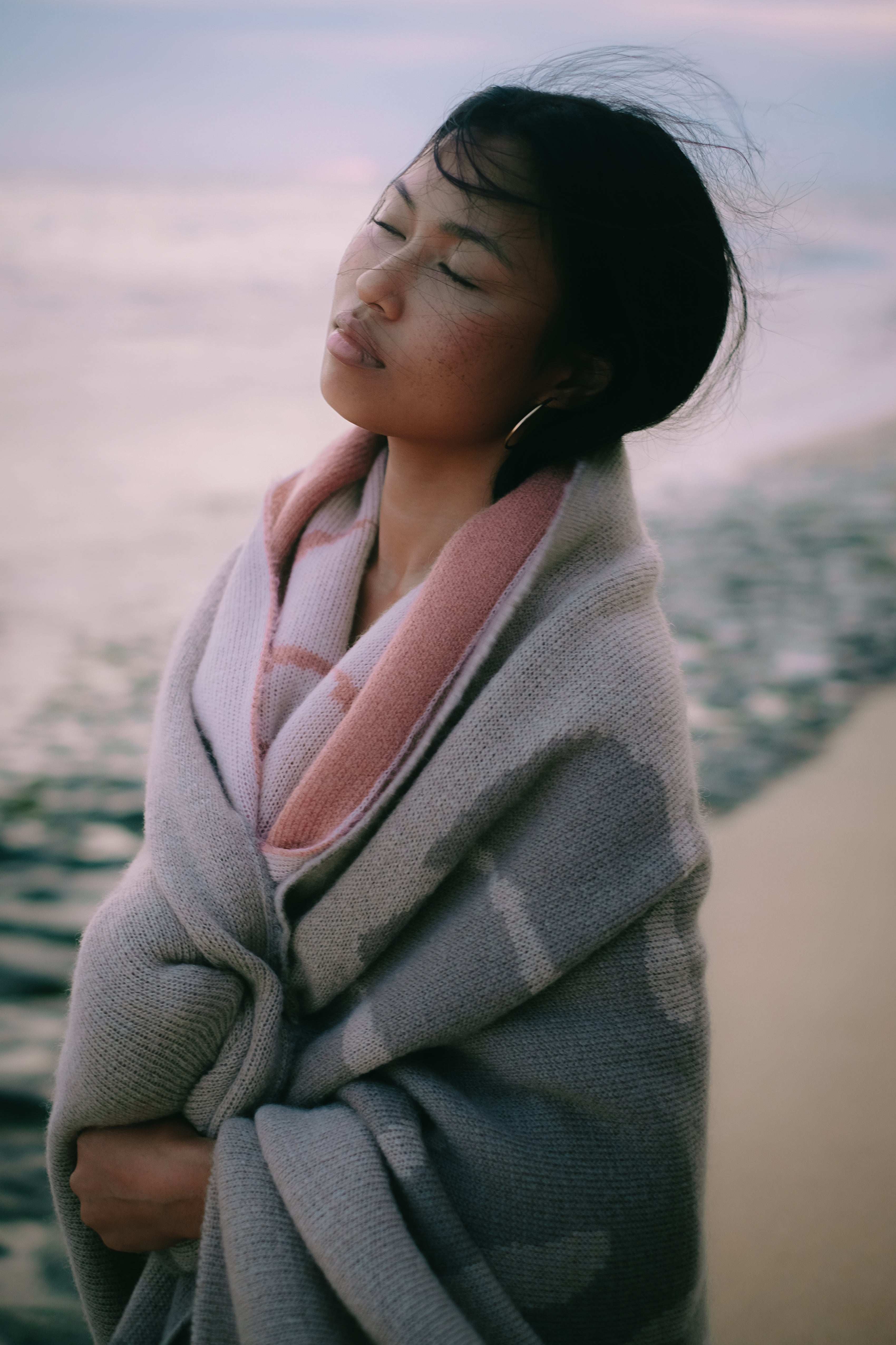 Wool/Mohair Throw Blanket - Lauaʻe - Natural