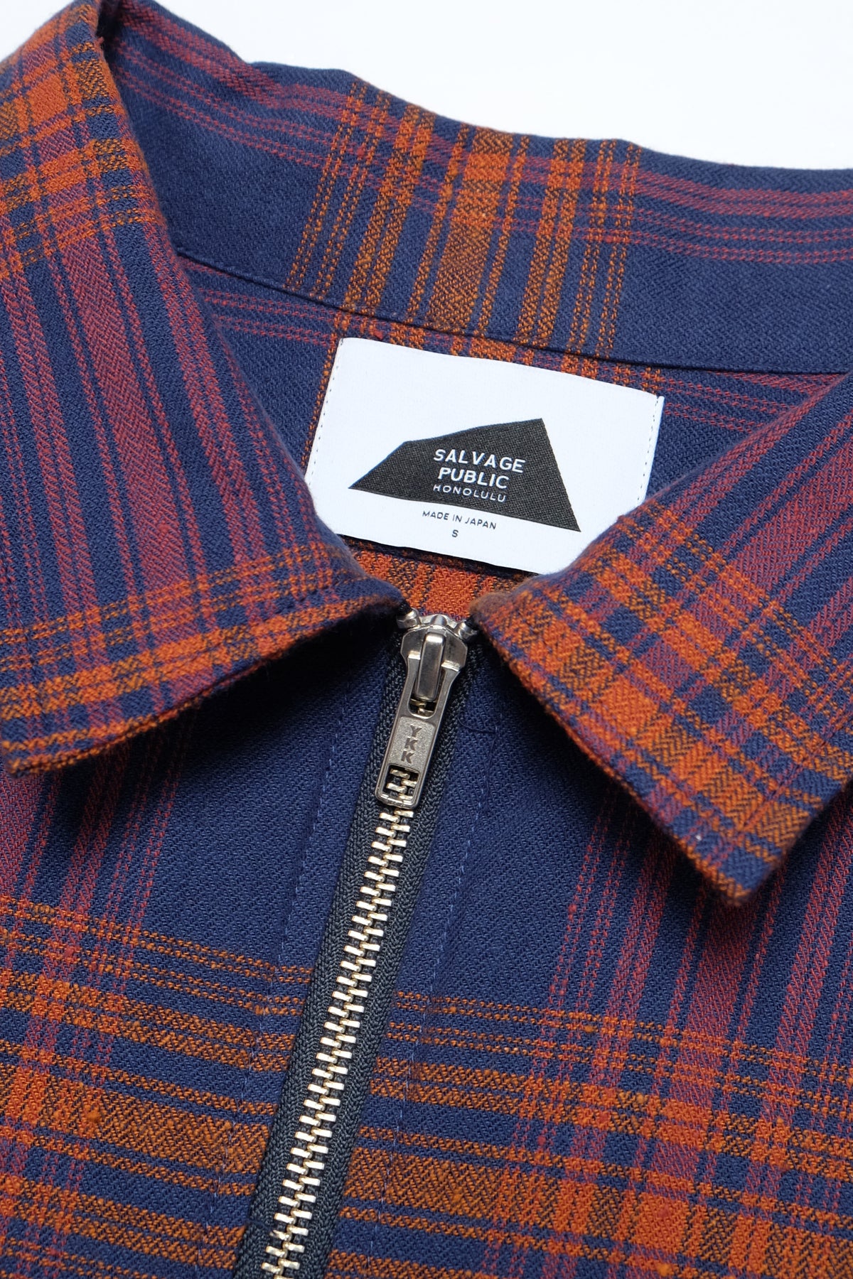 Flannel Check Zip Jacket - Navy/Red