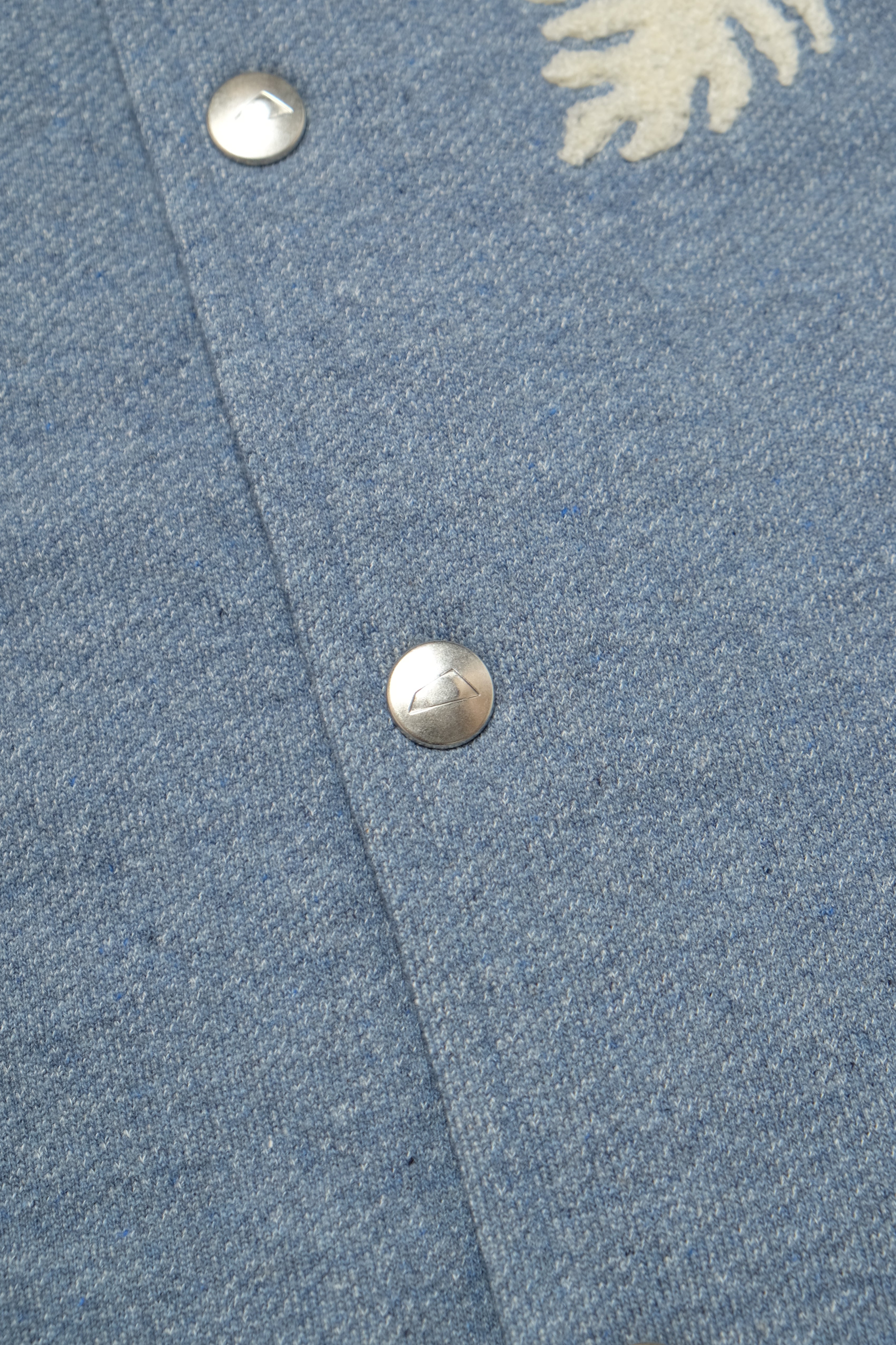 Recycled Denim French Terry Coach Jacket- Medium Indigo