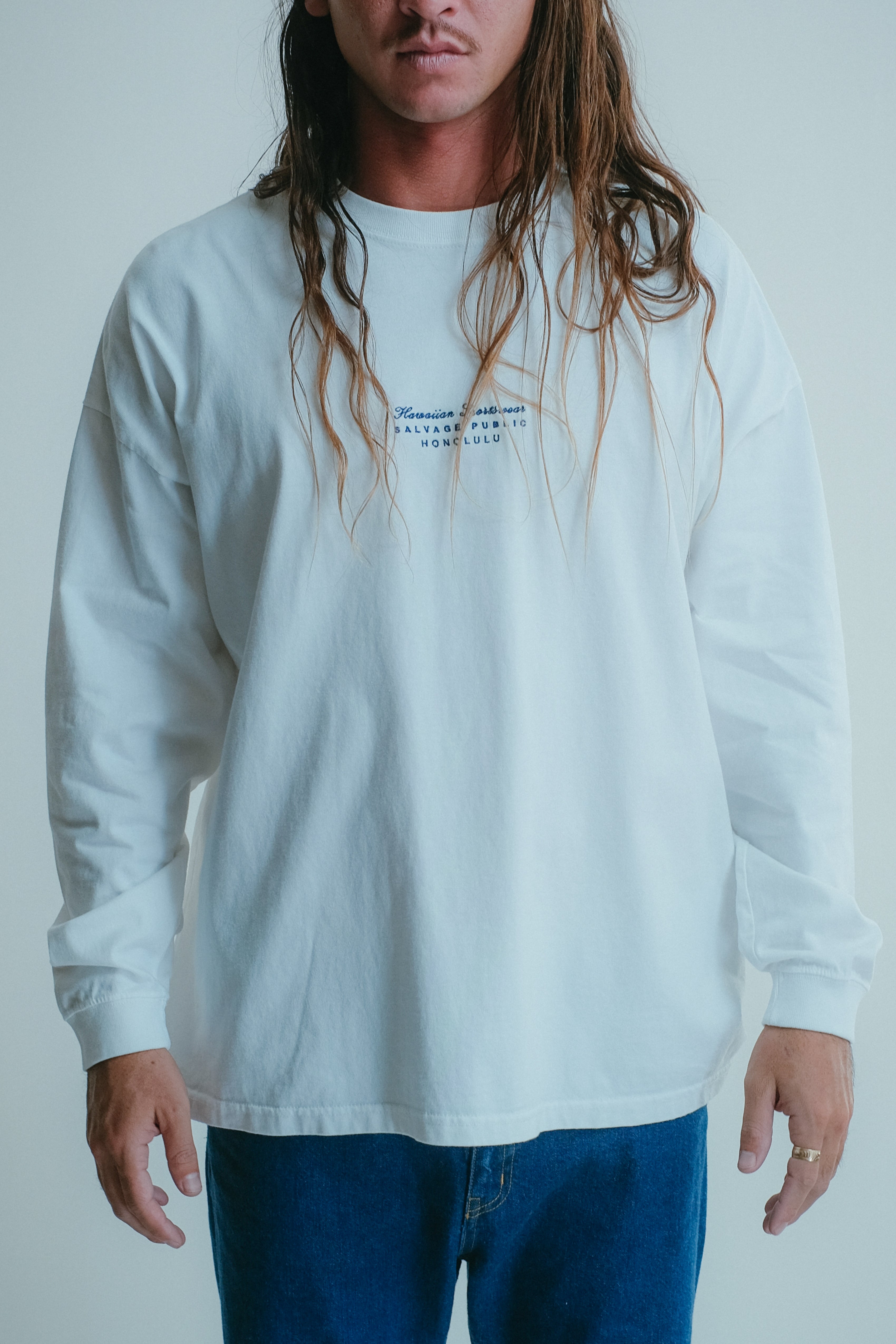Longsleeve T-Shirt - Hawaiian Quilting - White