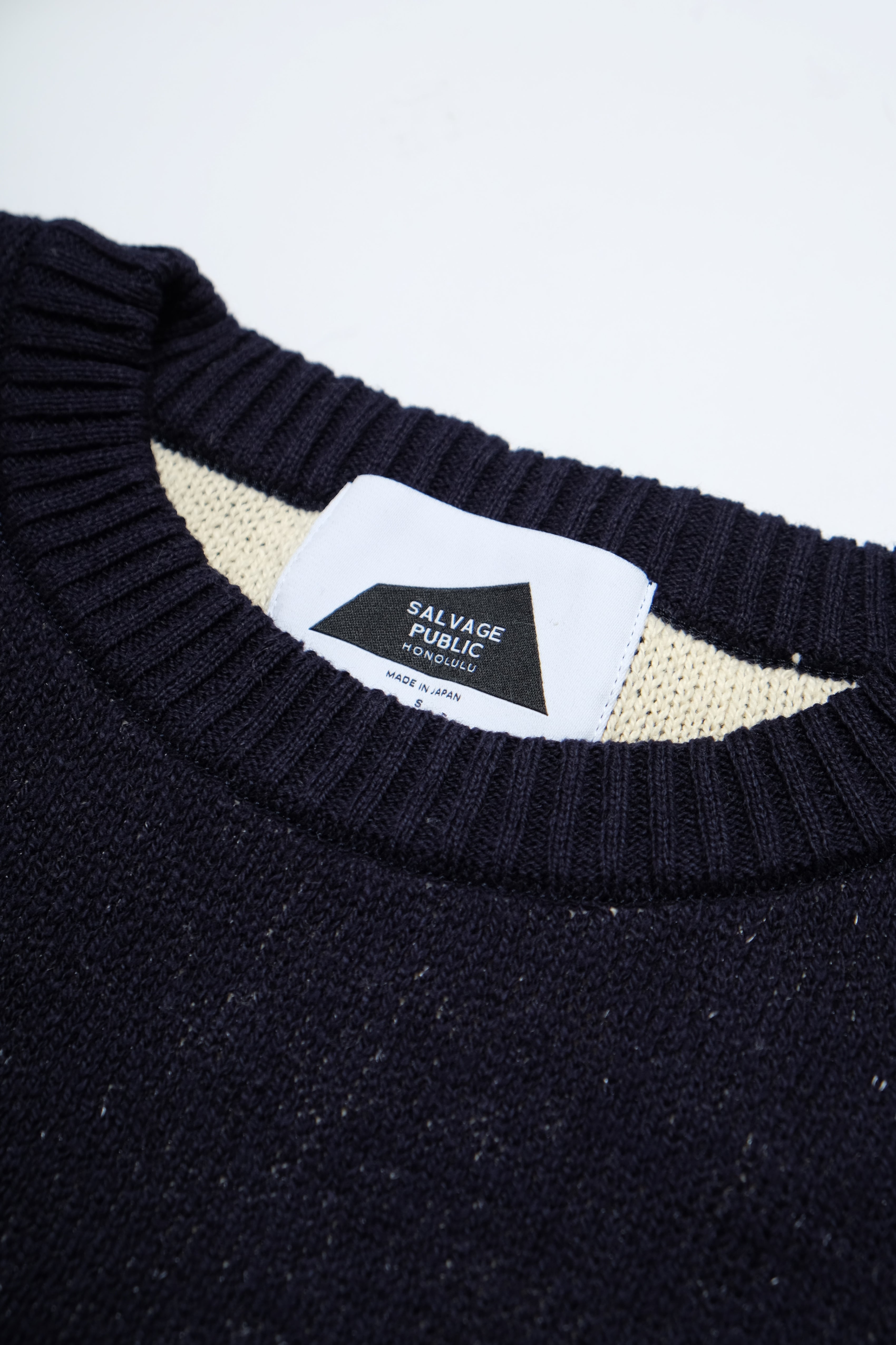 Knit Crewneck - Double Lei - Navy