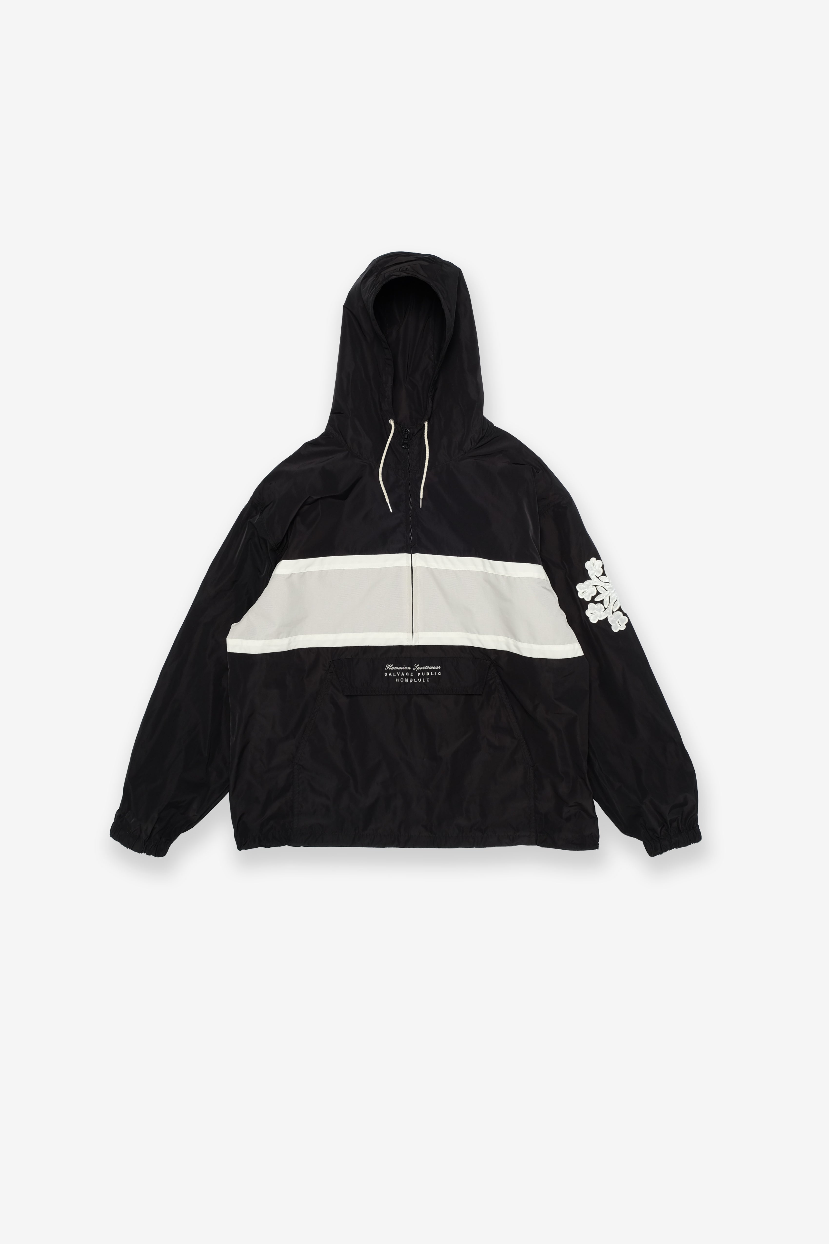 Stripe Anorak Jacket - Black