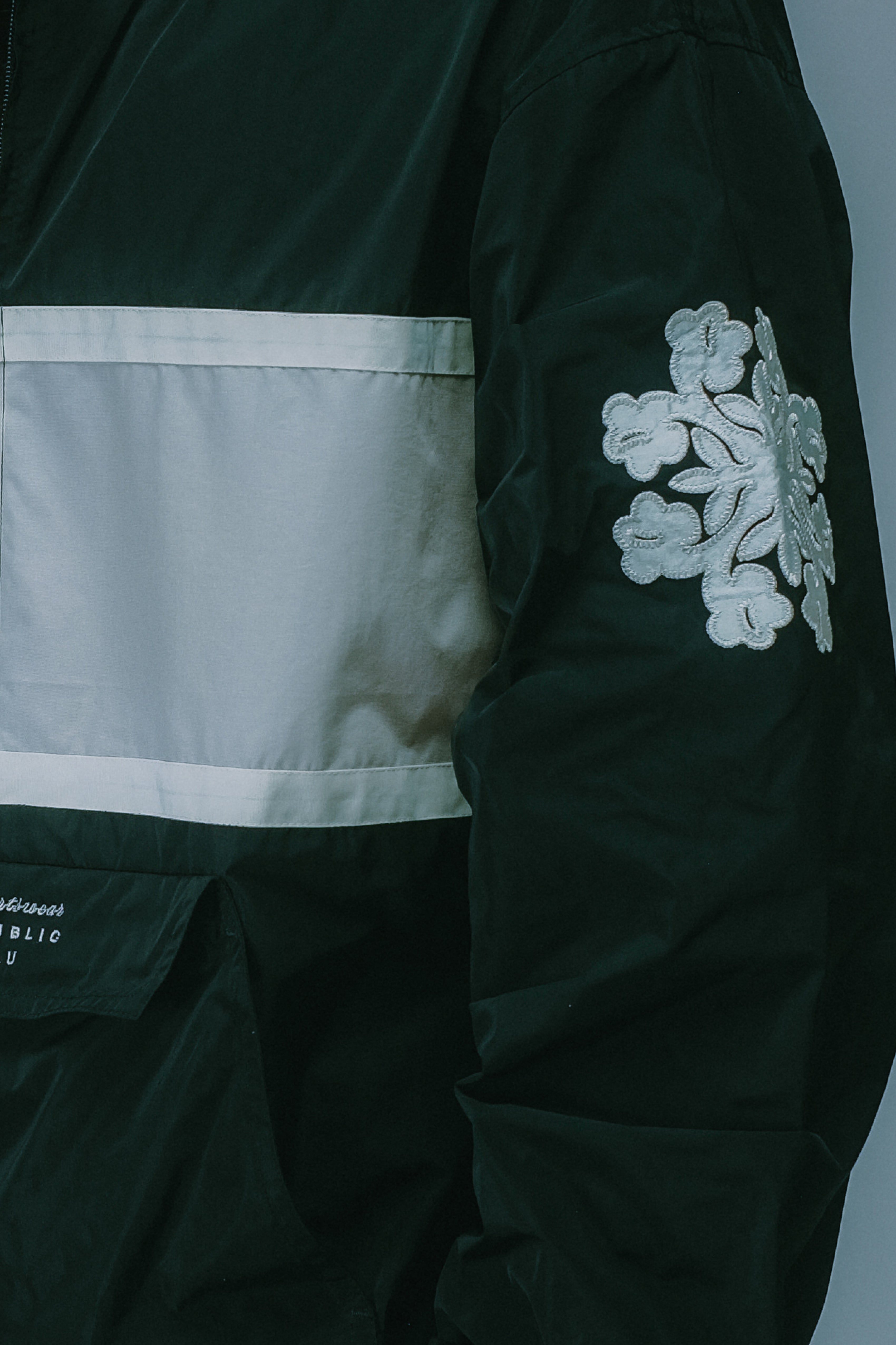 Stripe Anorak Jacket - Black