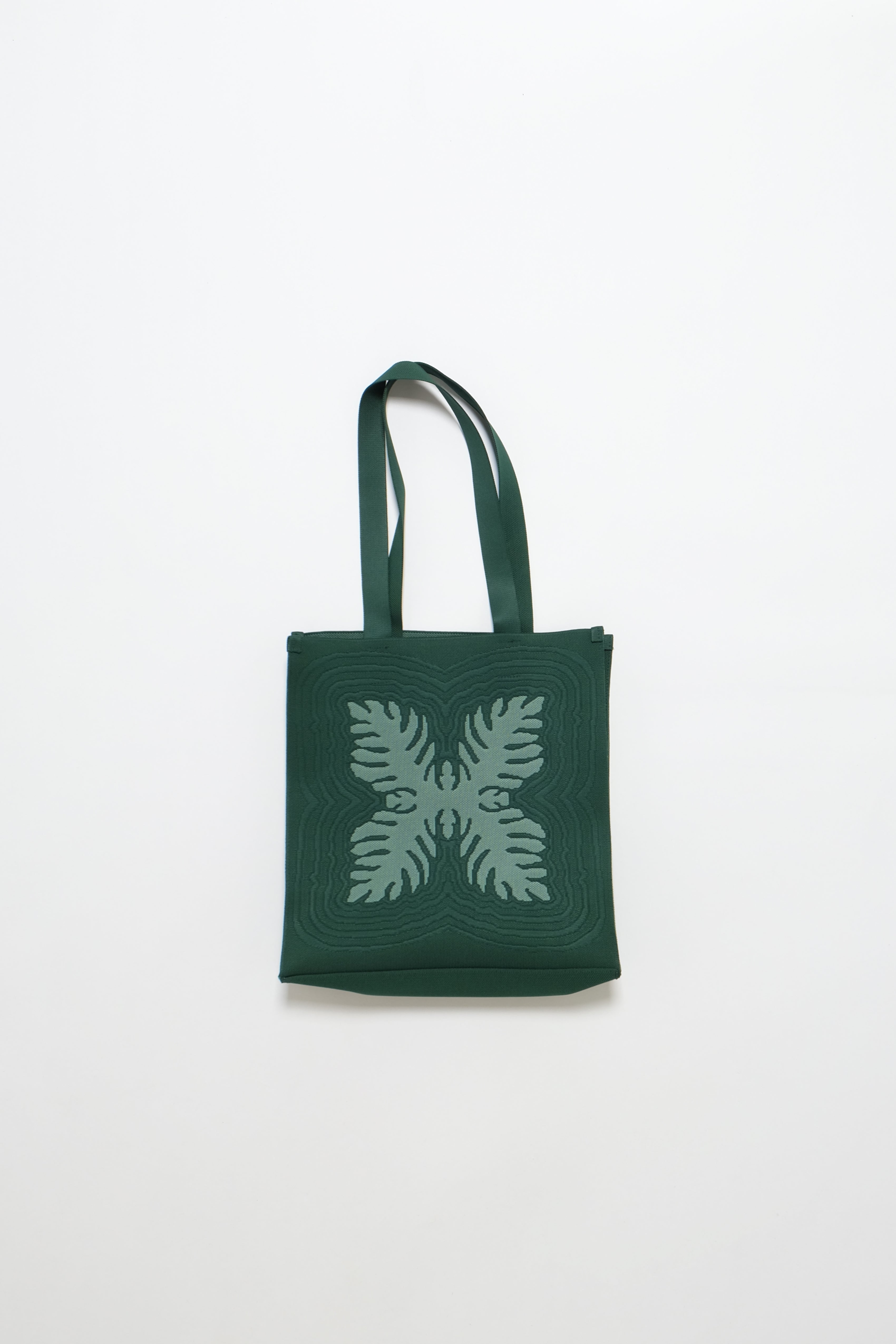 Jacquard Knit Market Bag - Green
