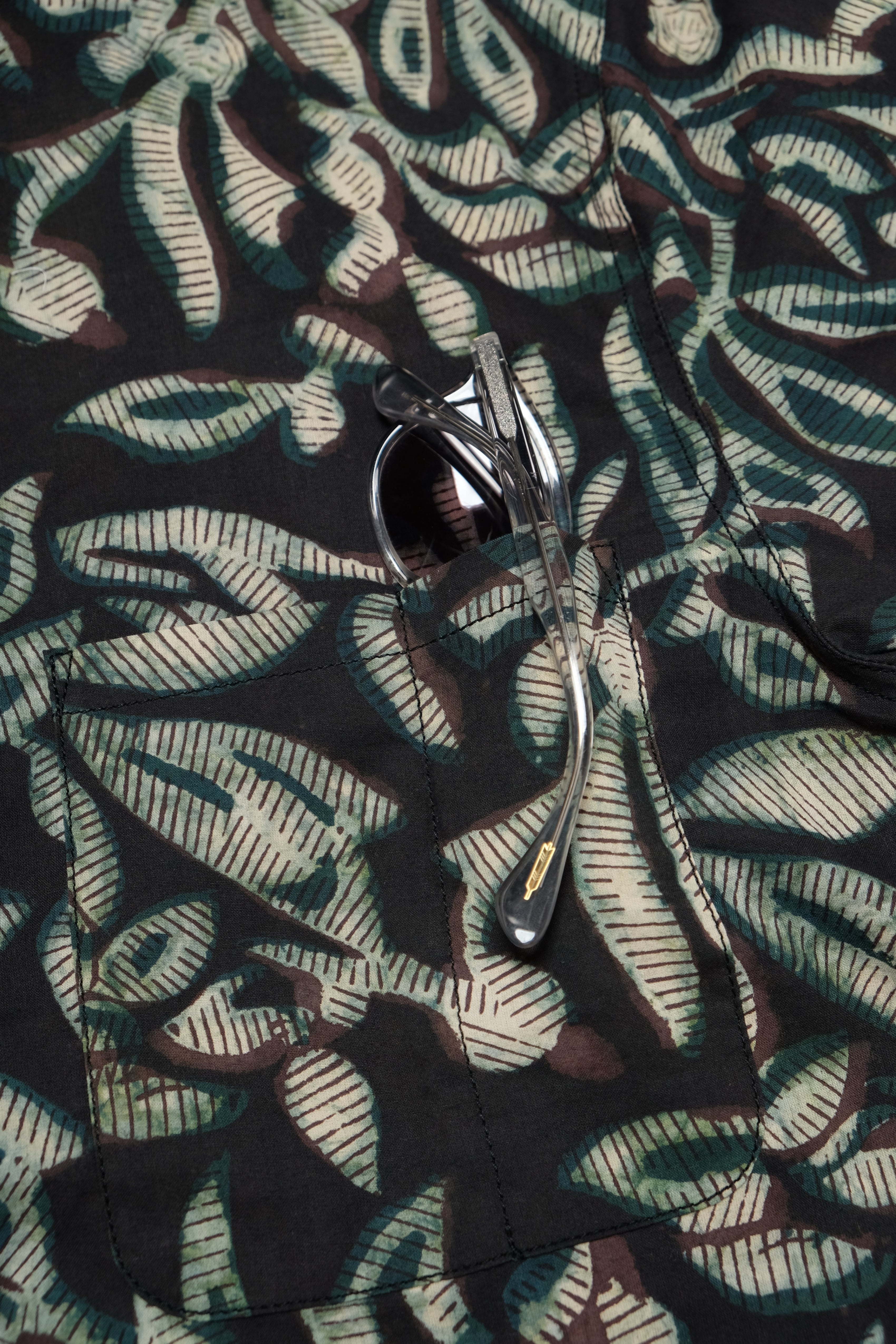 Hapa Jac Shirt - Night Bloom - Green