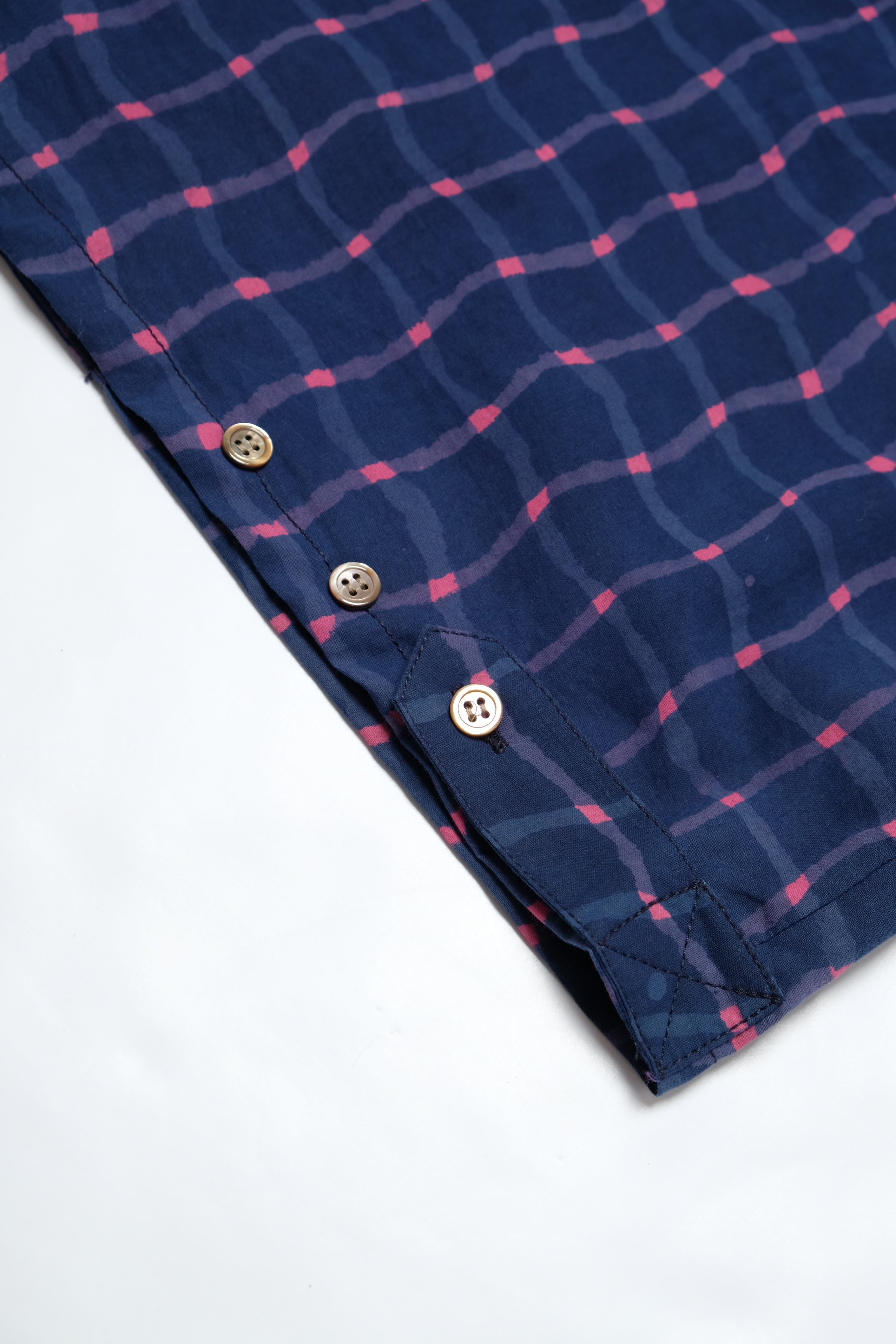 Hapa Jac Shirt - Fish Net Check - Navy