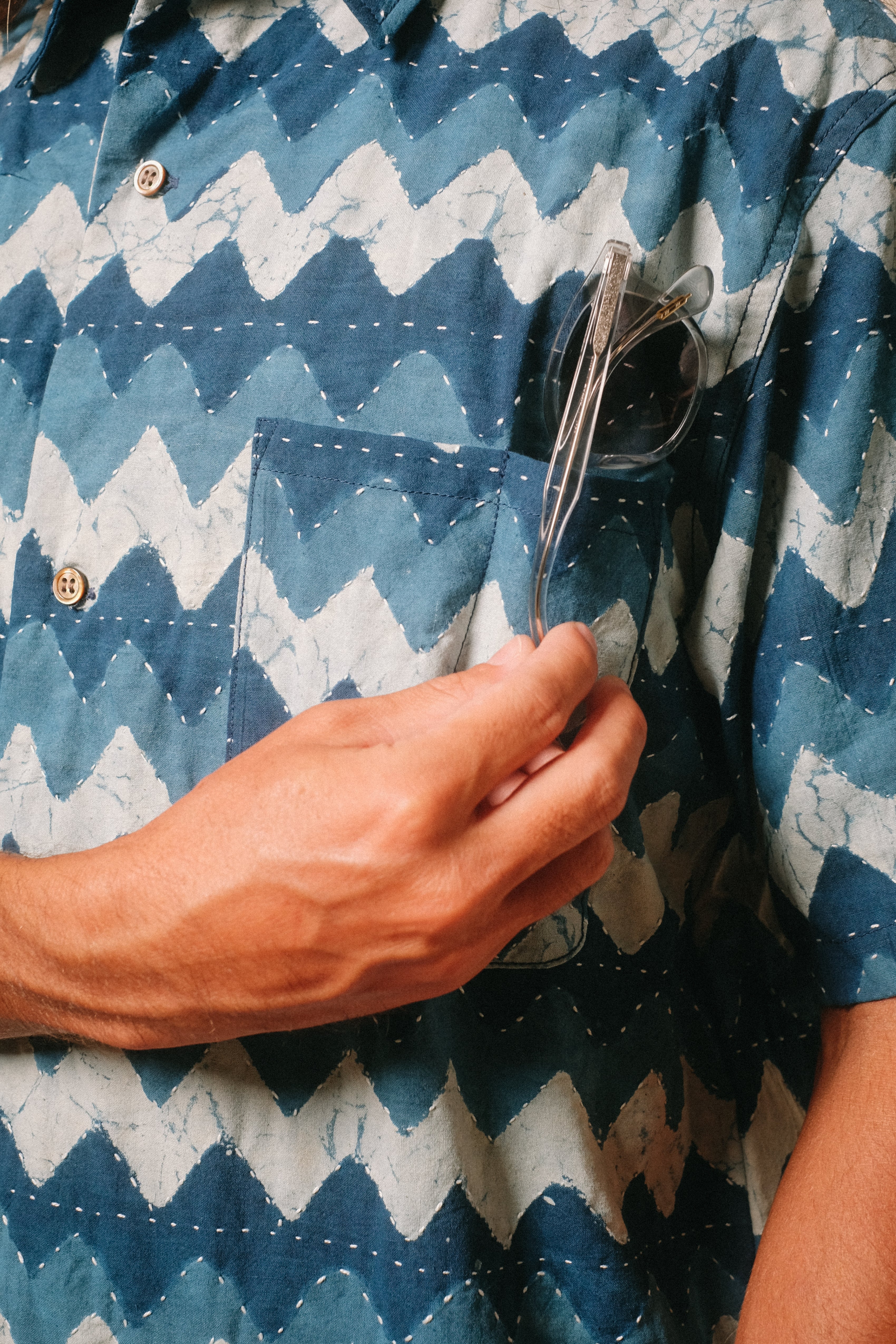 Hapa Jac Shirt - Indigo Waves