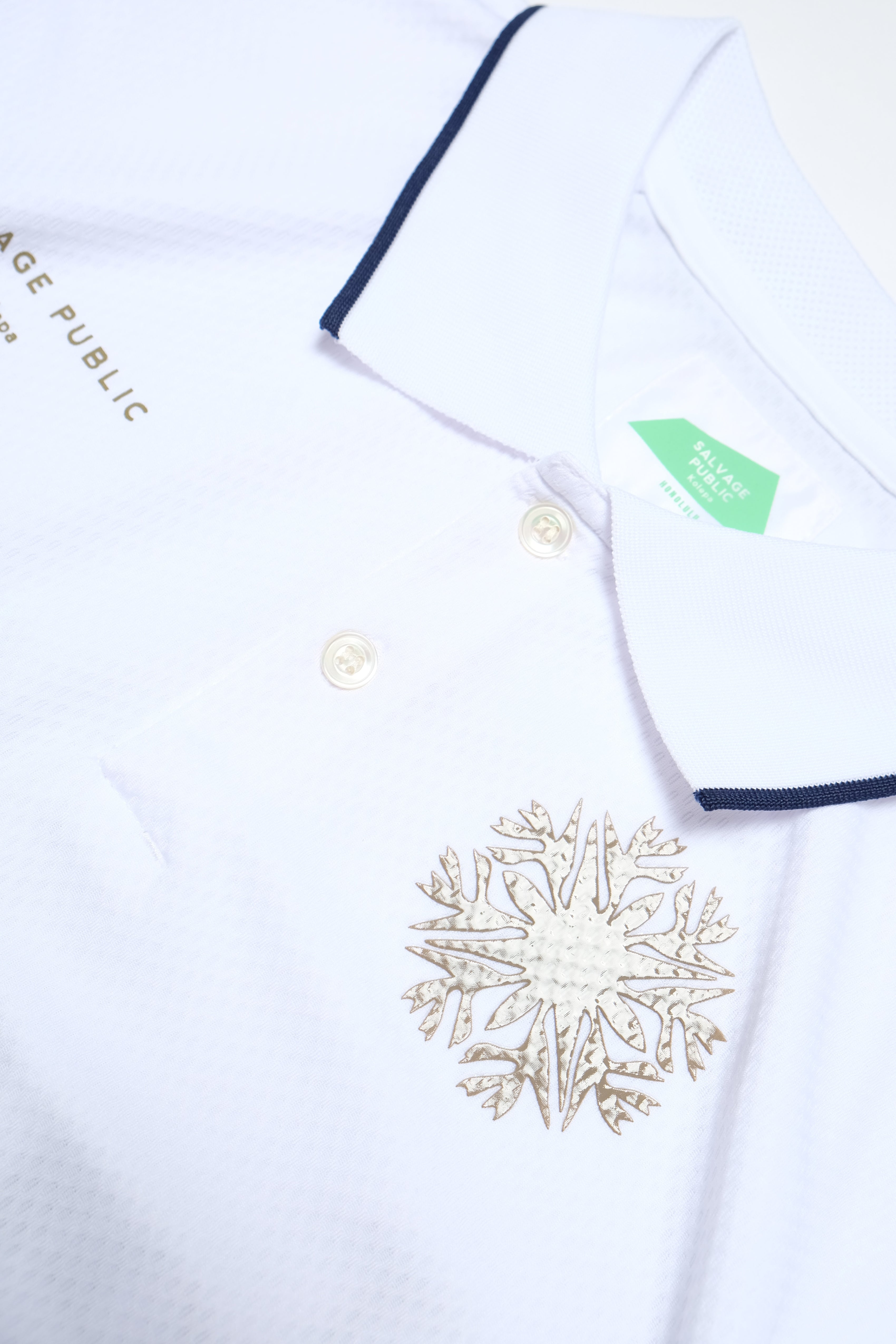 Hunakai Mesh Polo - Never Up - White