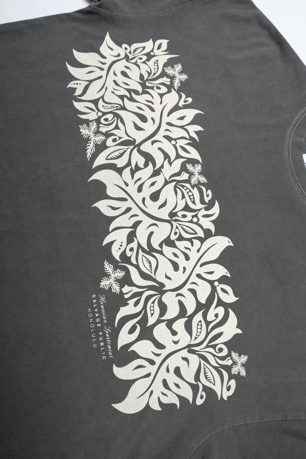 Longsleeve T-Shirt - Laua'e Border - Washed Black