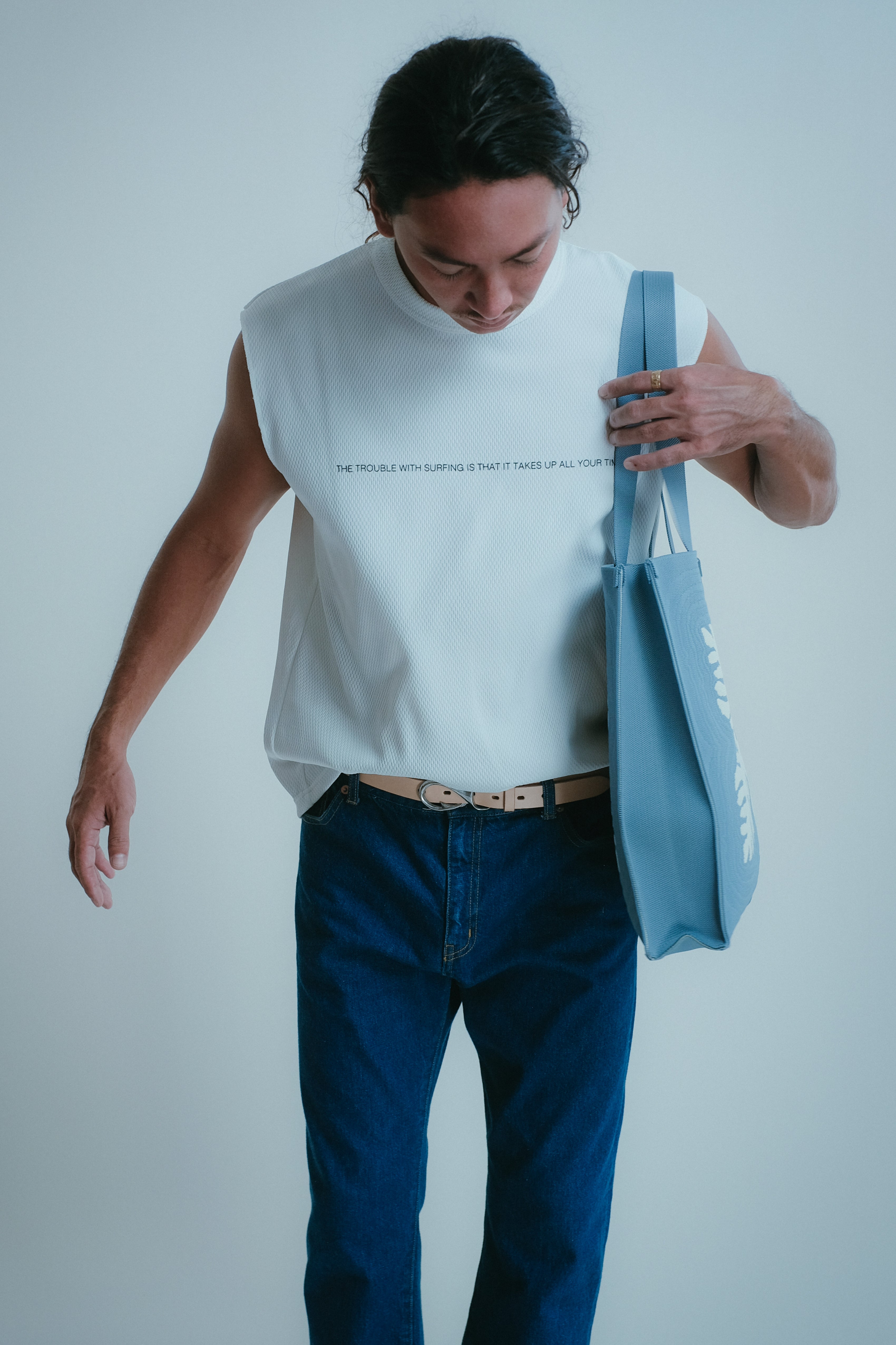 Jacquard Knit Market Bag - Lauaʻe - Blue