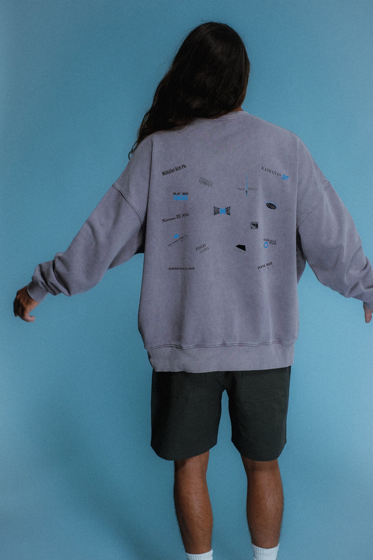 Beach Crewneck - Plenty Graphics - Lavender Grey
