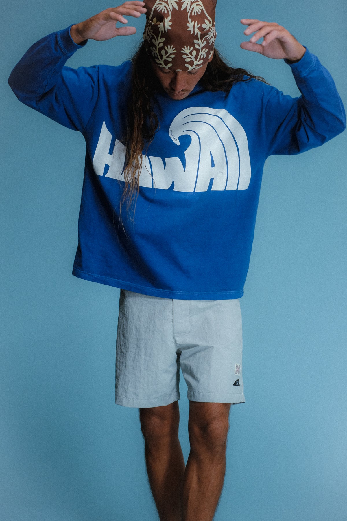 Longsleeve T-Shirt - Hawaii Wave - Royal Blue