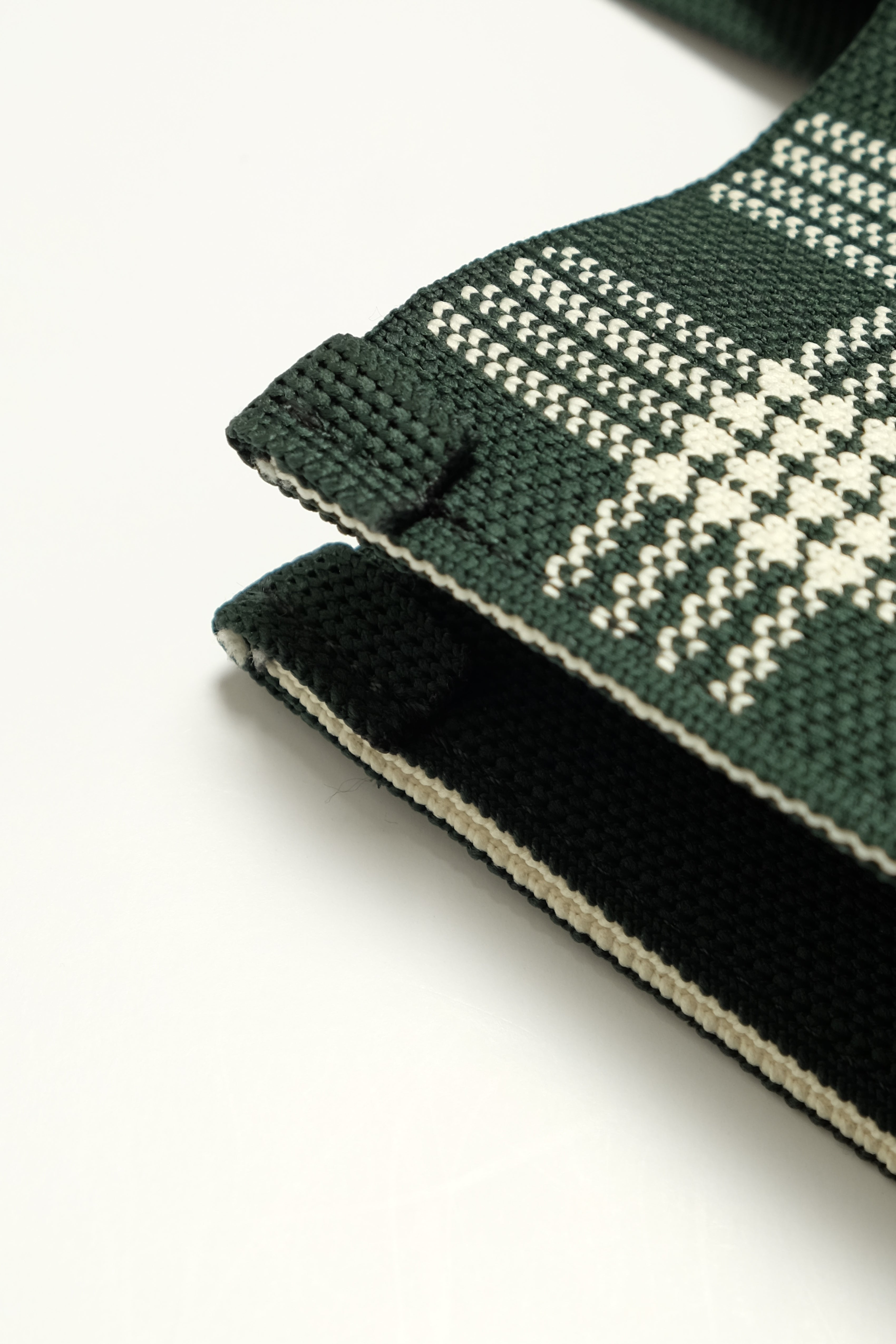 Jacquard Knit Market Bag - Palaka - Forest Green