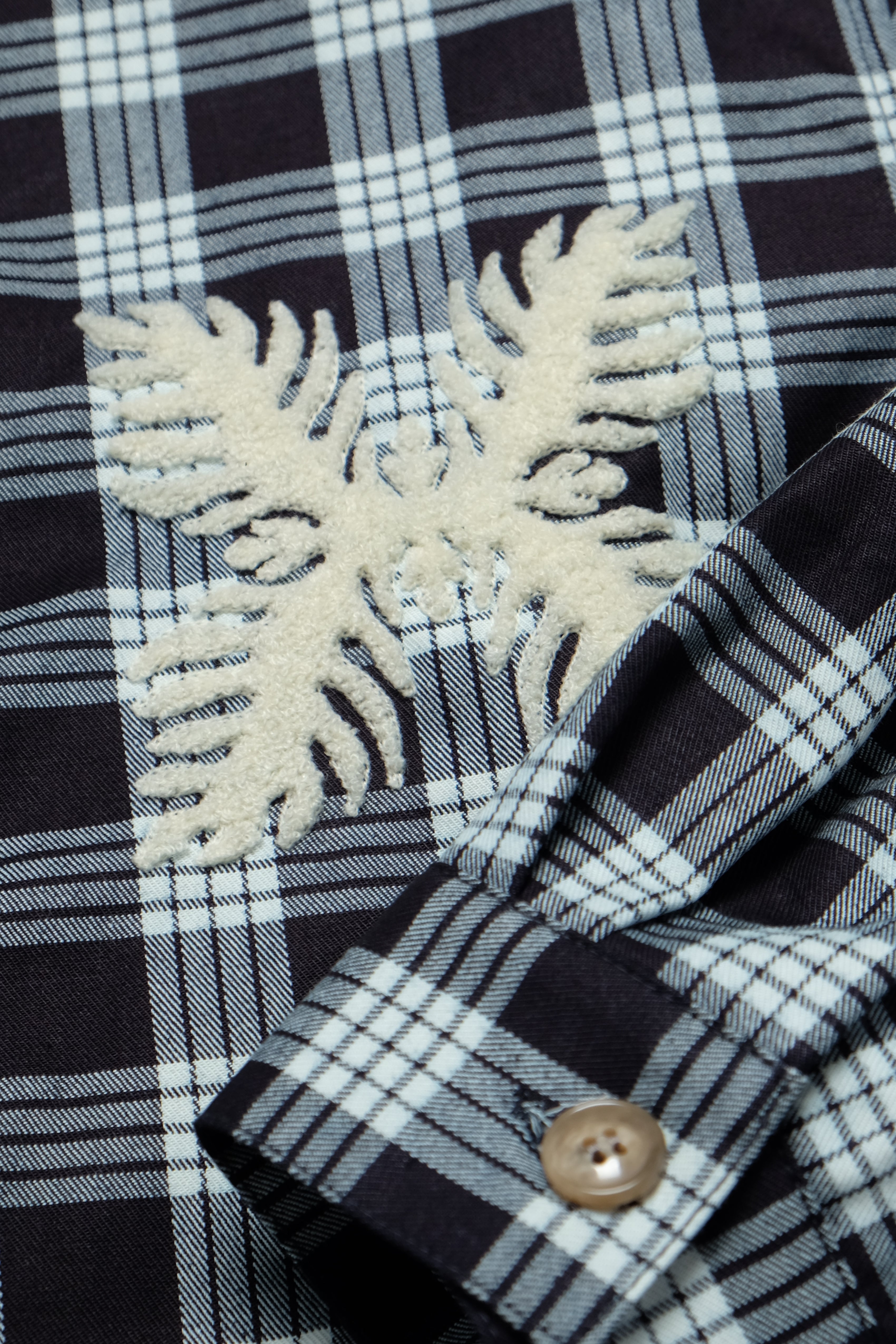 Indigo Palaka Zip Shirt Jacket - Dark Indigo