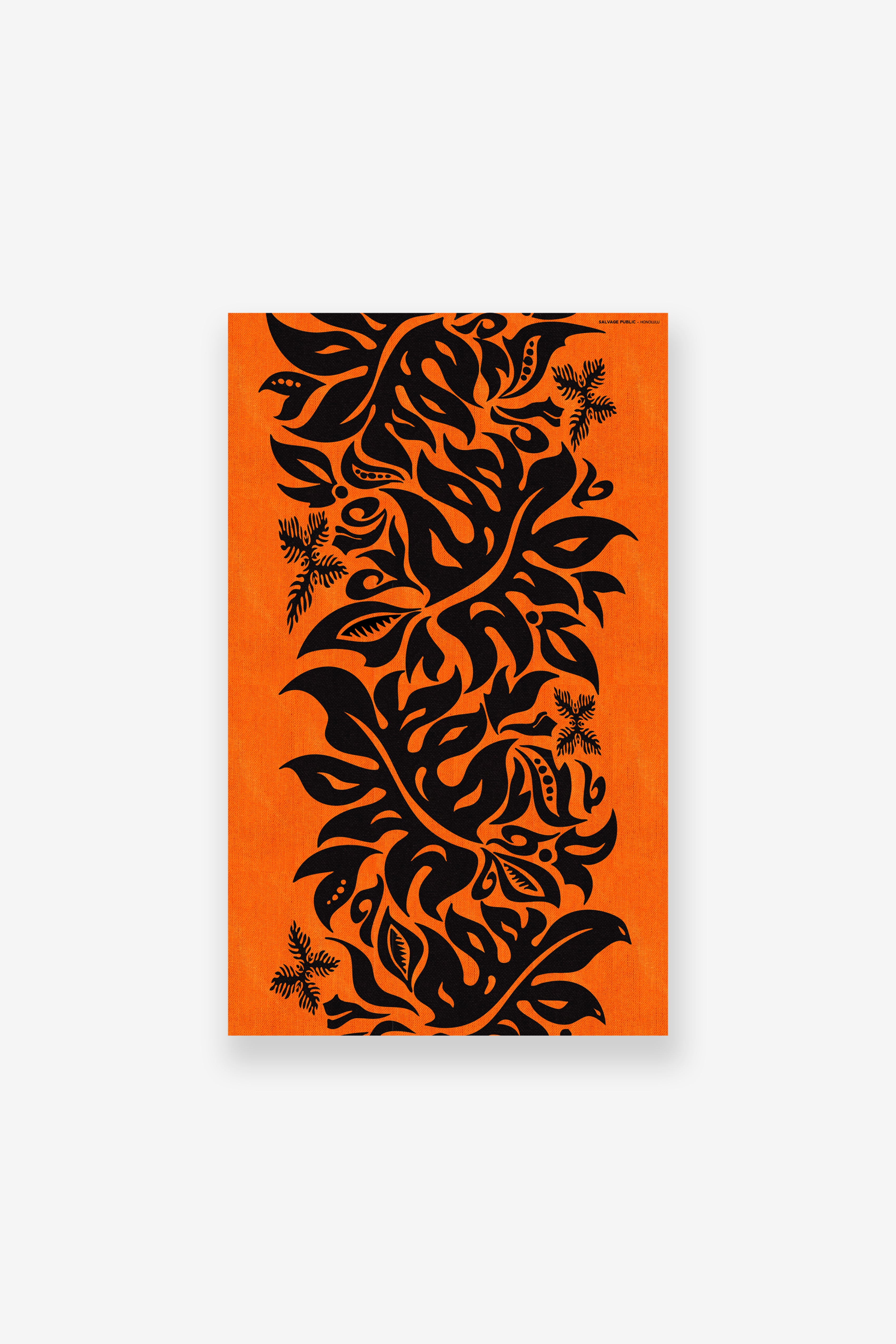 Pareo - Lauaʻe Border - Black/Orange