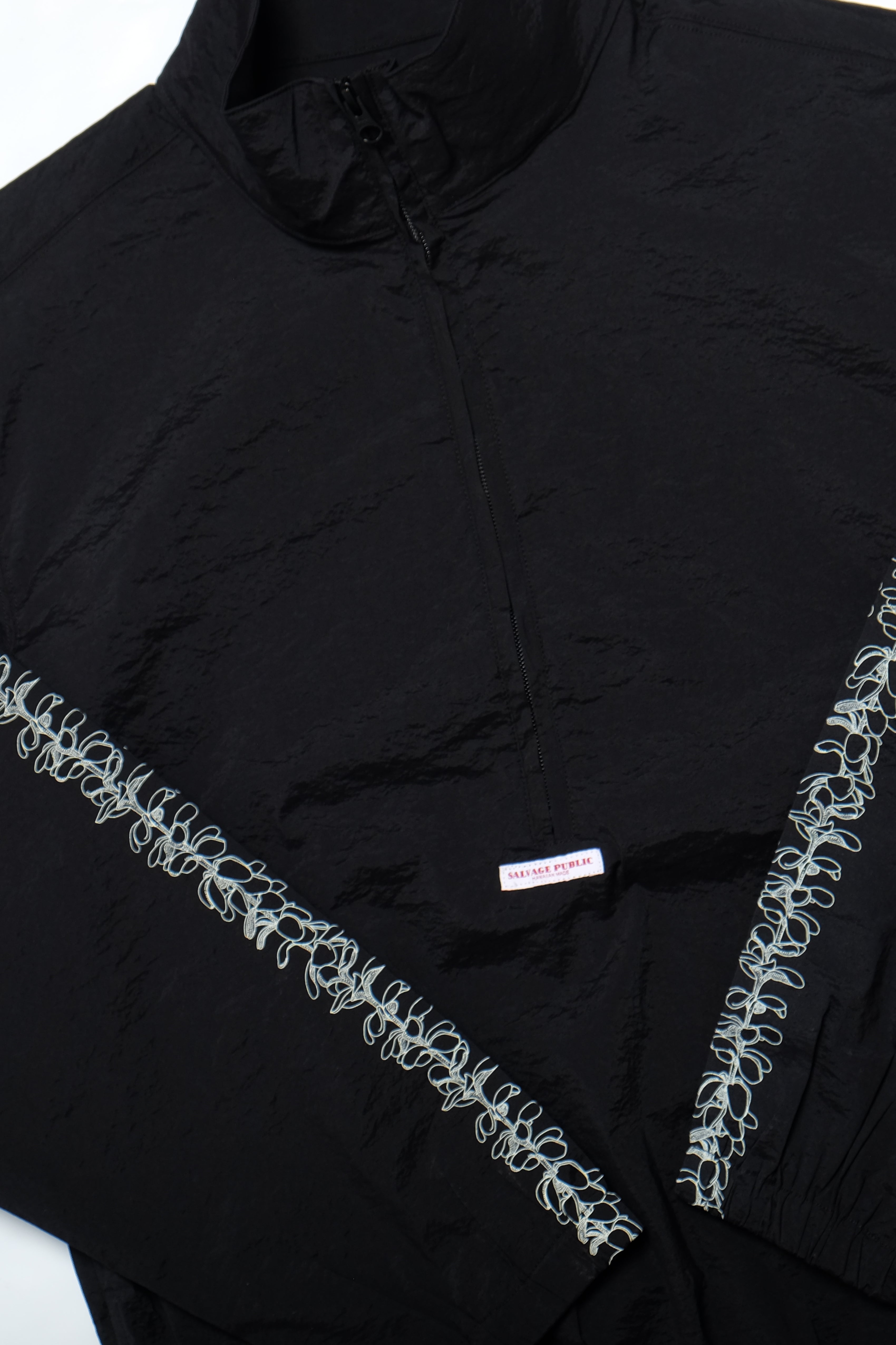 Pepa Nylon Half Zip Shirt - Black