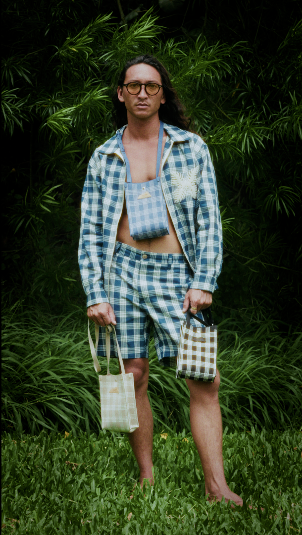 Jacquard Mini Market Bag - Palaka - Denim Blue