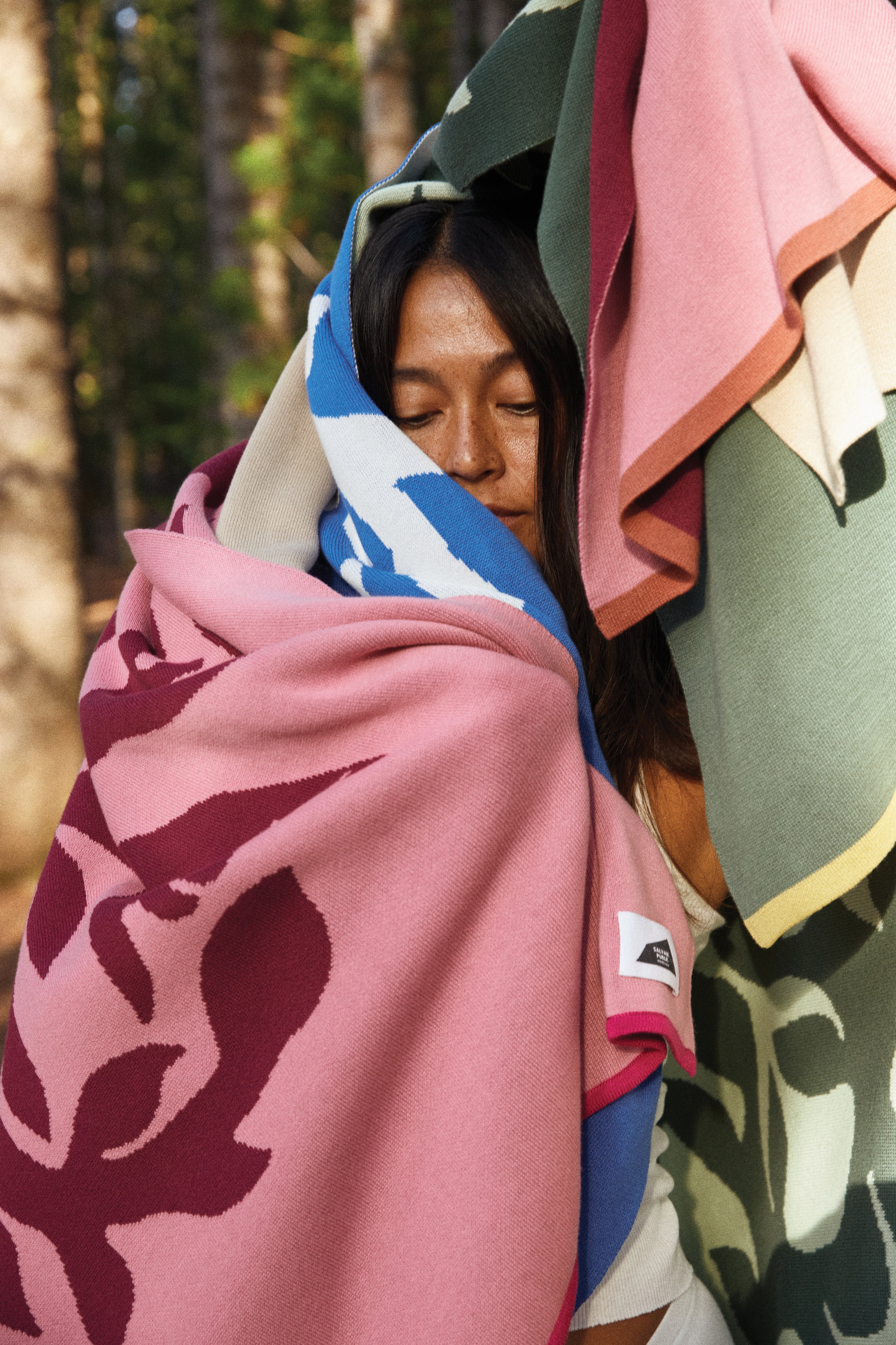 Jacquard Throw Blanket - Shaka - Plum