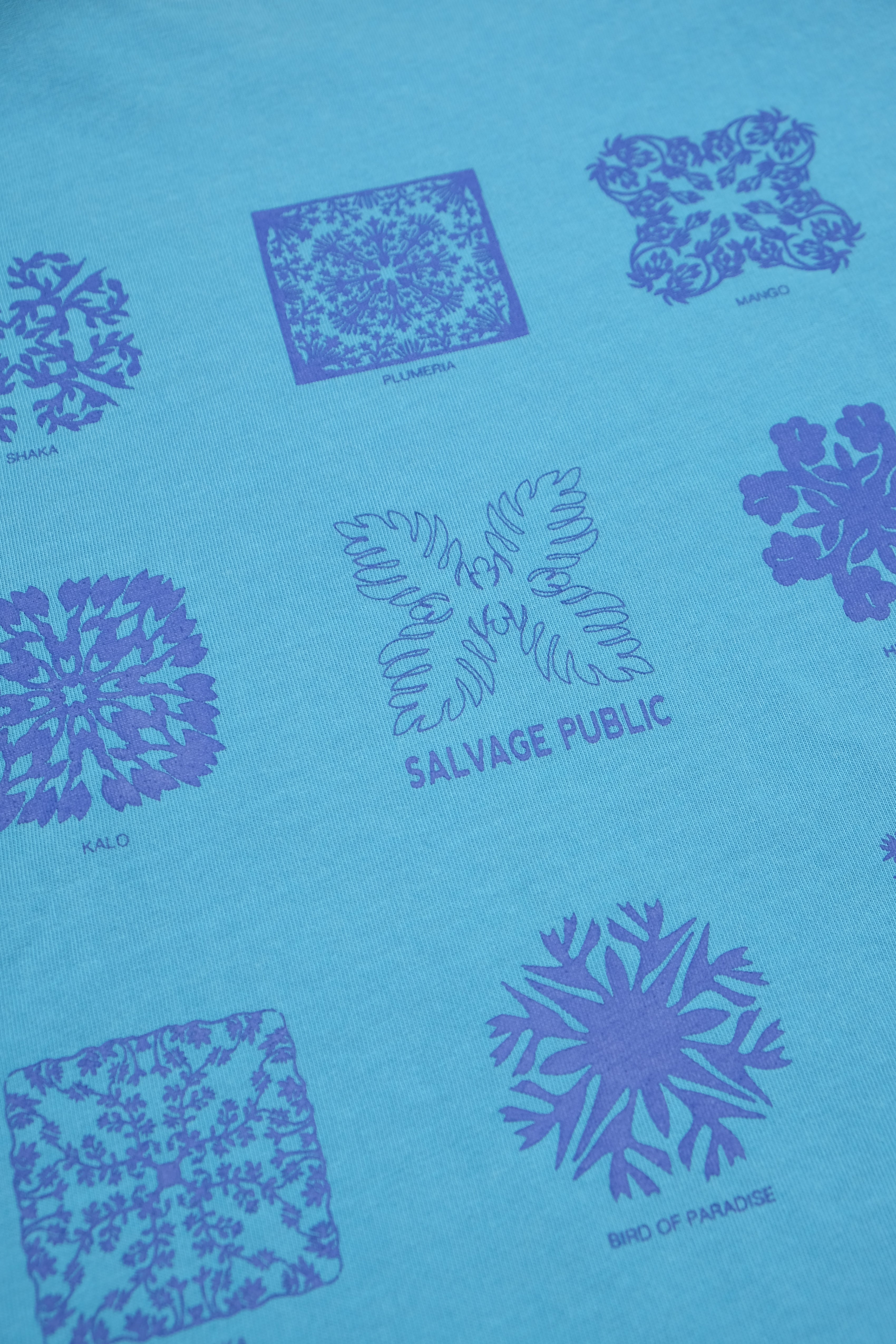 T-Shirt - Hawaiian Quilting - Maui Blue