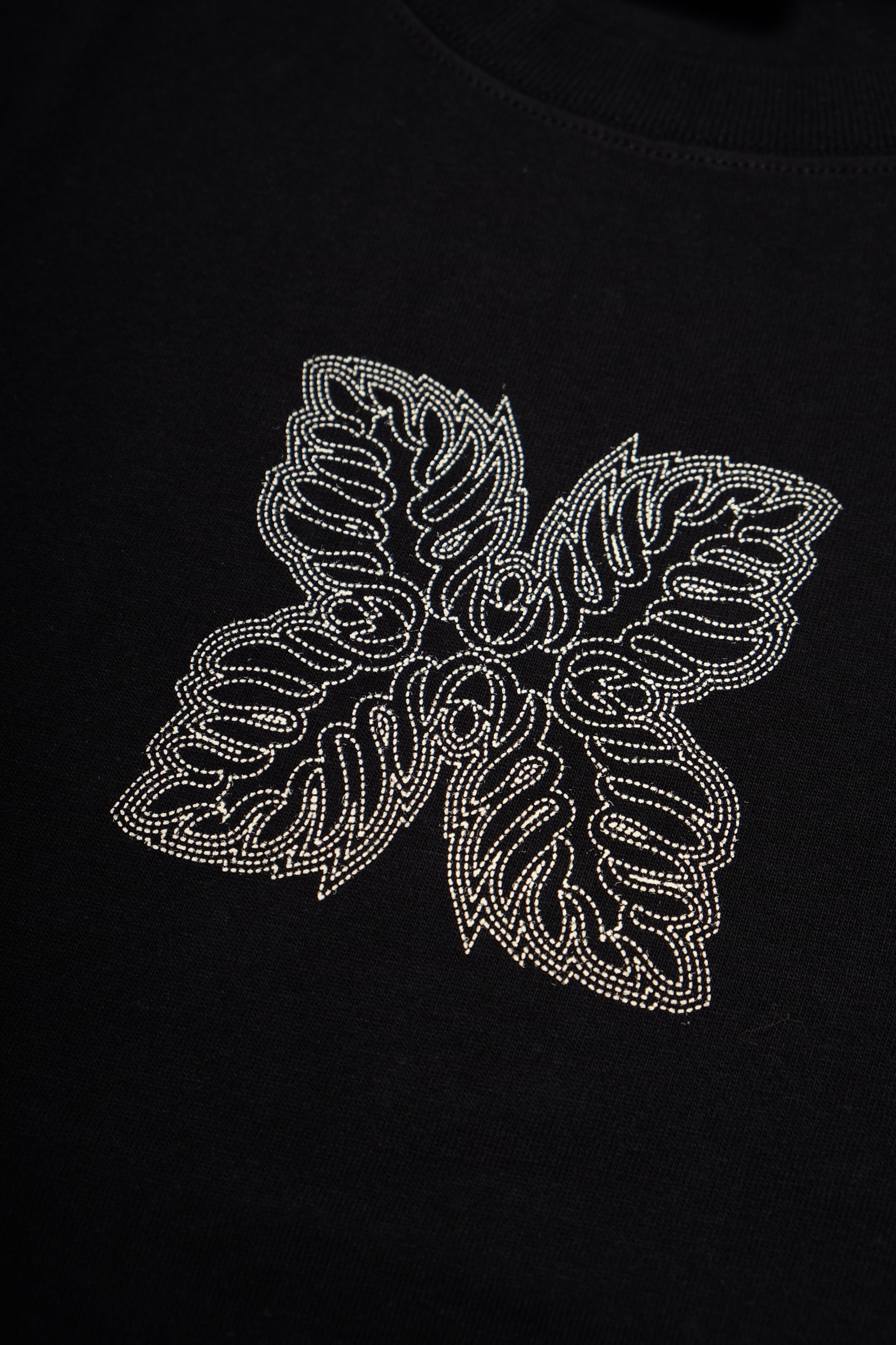 T-Shirt - Laua'e Echo Stitch - Black