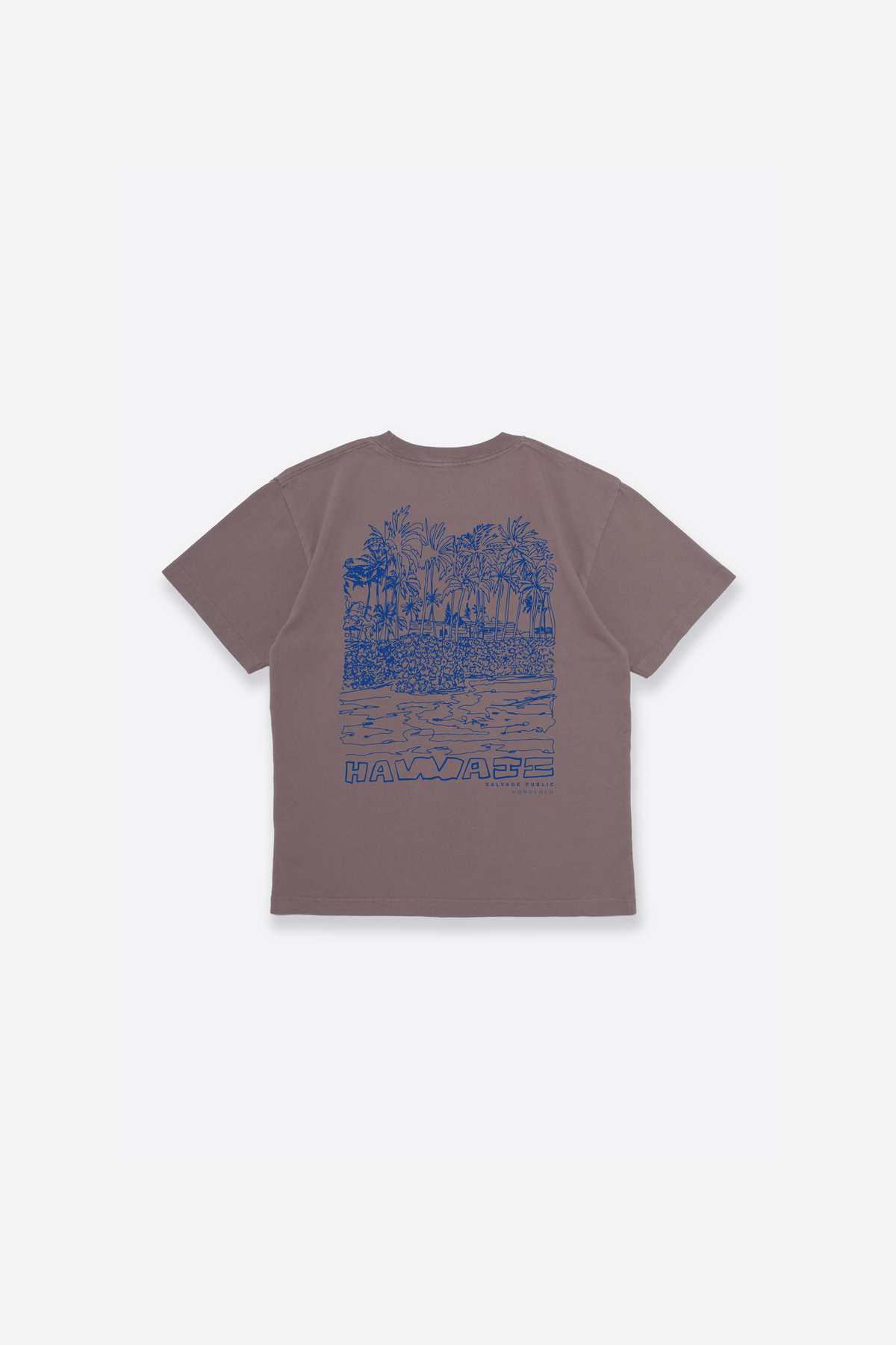 T-Shirt - Hawaii Illustration - Lavender Gray