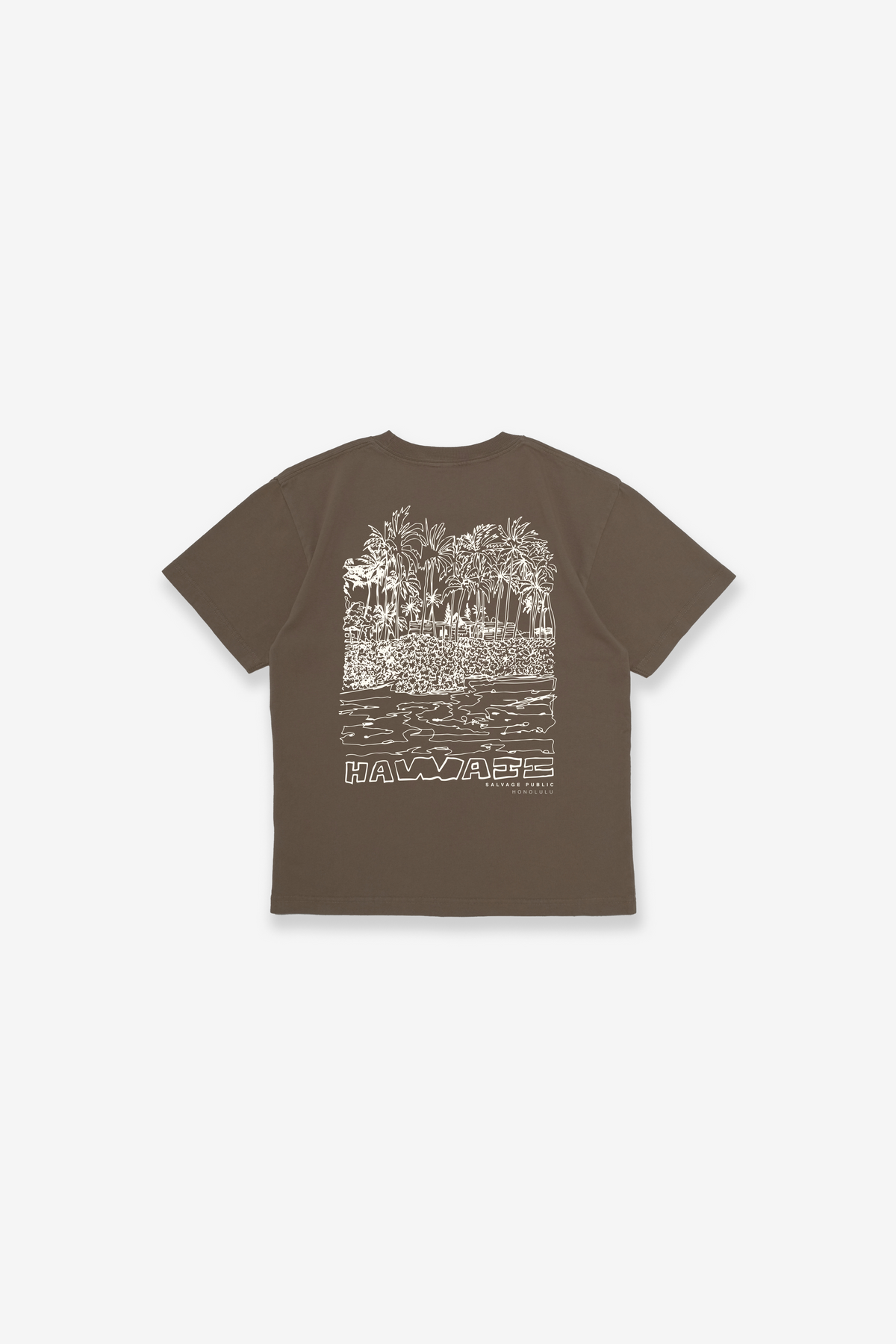T-Shirt - Hawaii Illustration - Brown