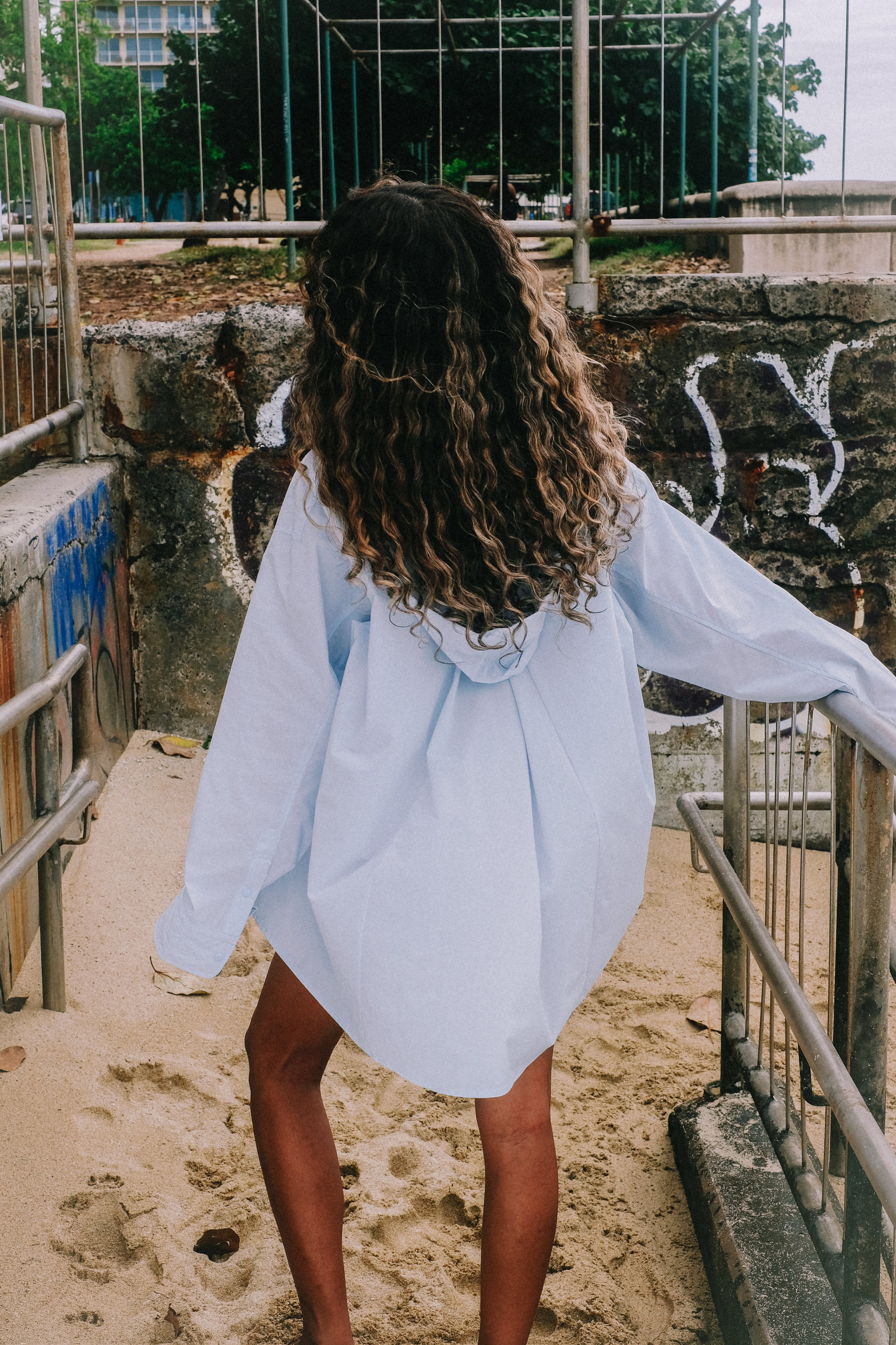 Womenʻs UPF Hooded Shirt - Blue