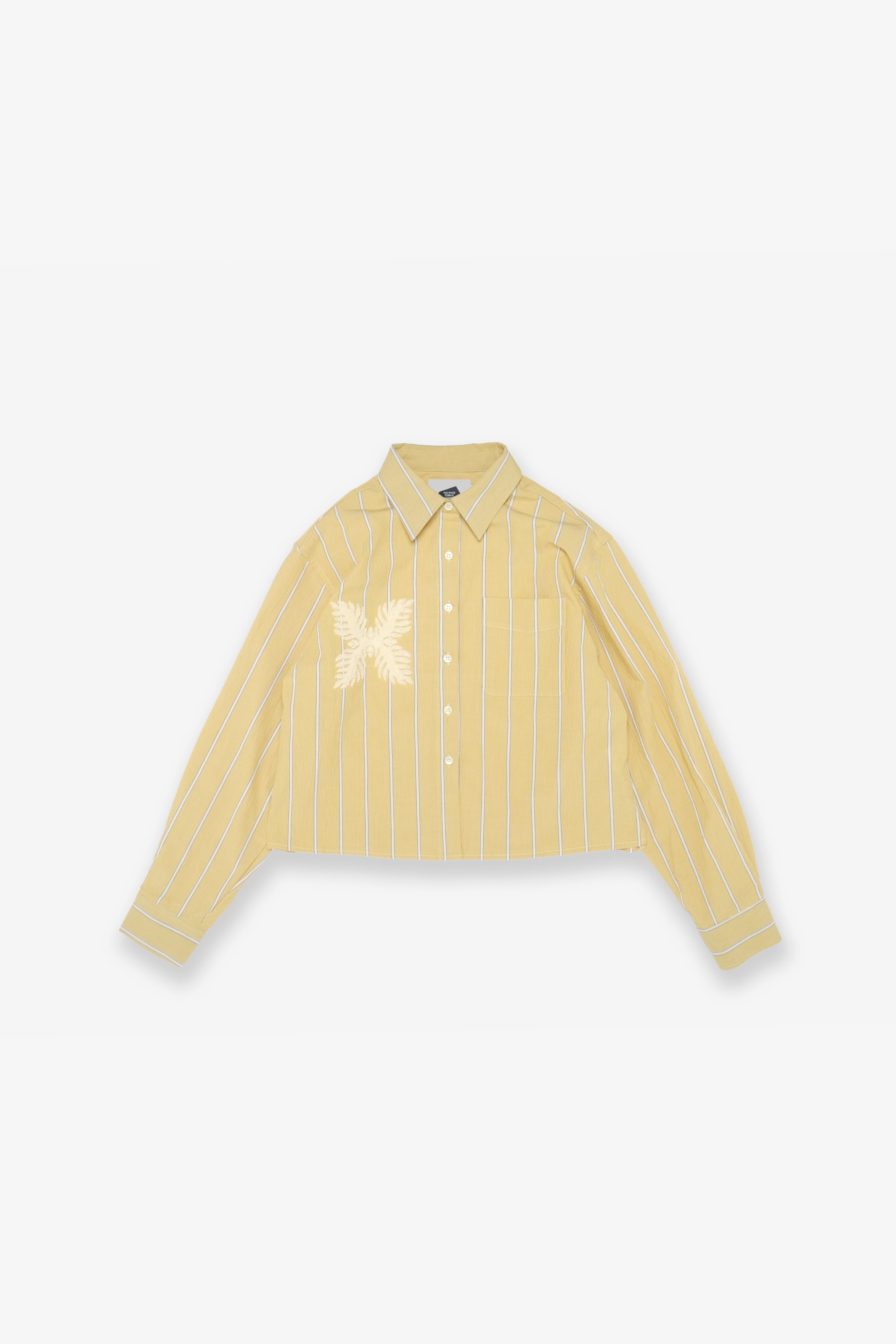 Women's Cropped Woven Shirt - Yellow