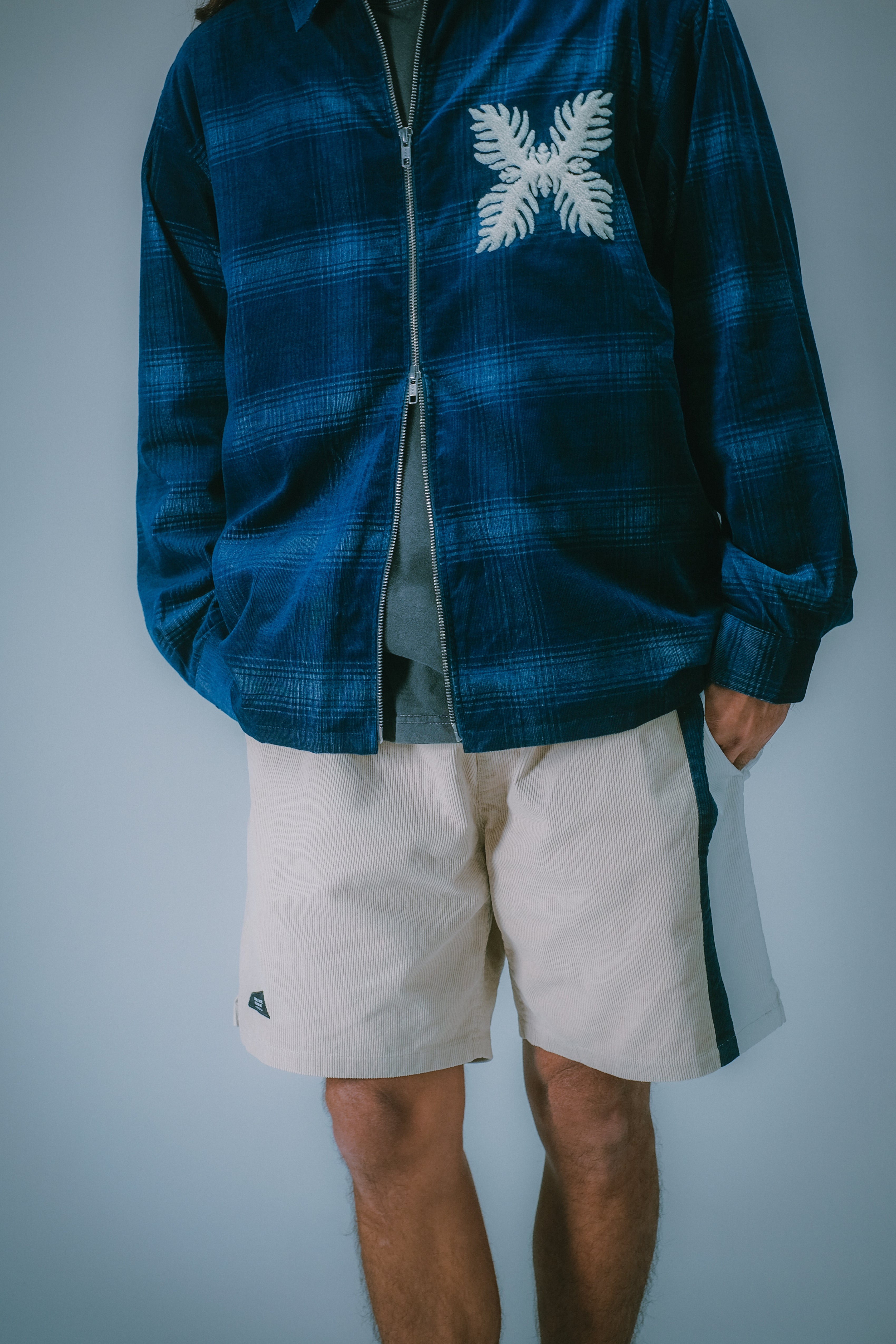 Shorts - Auahi Corduroy Stripe - Ecru