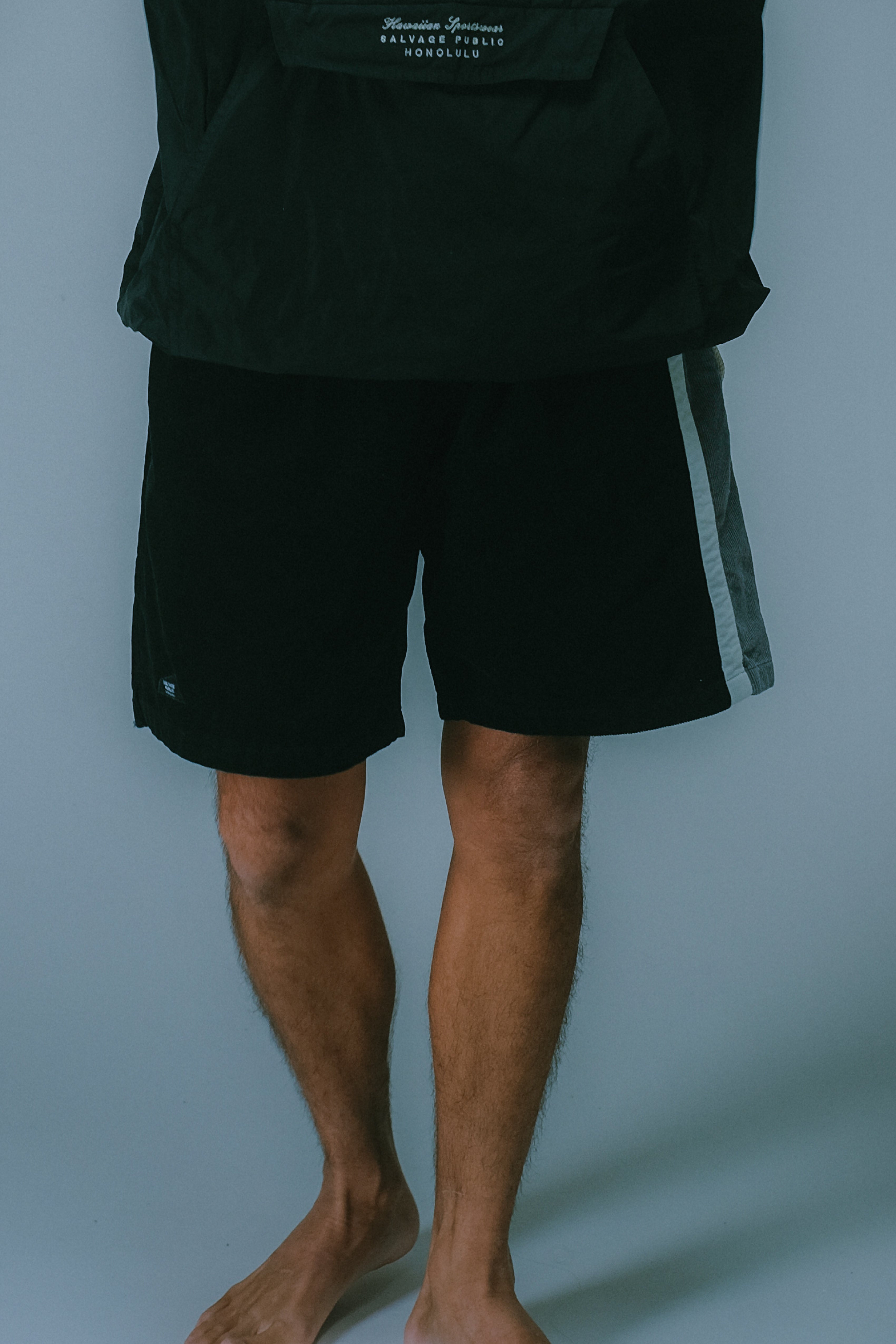 Shorts - Auahi Corduroy Stripe - Black