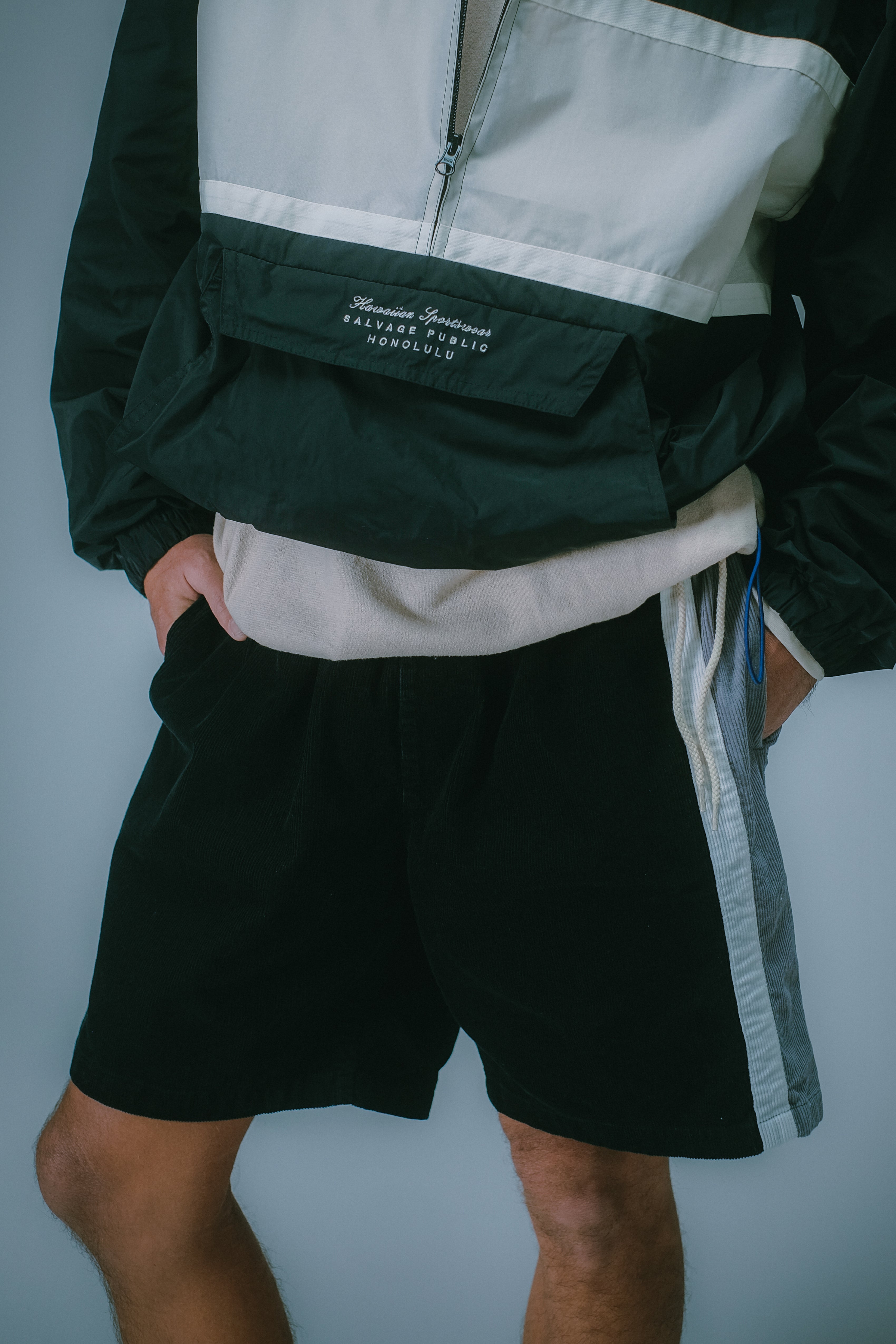 Shorts - Auahi Corduroy Stripe - Black
