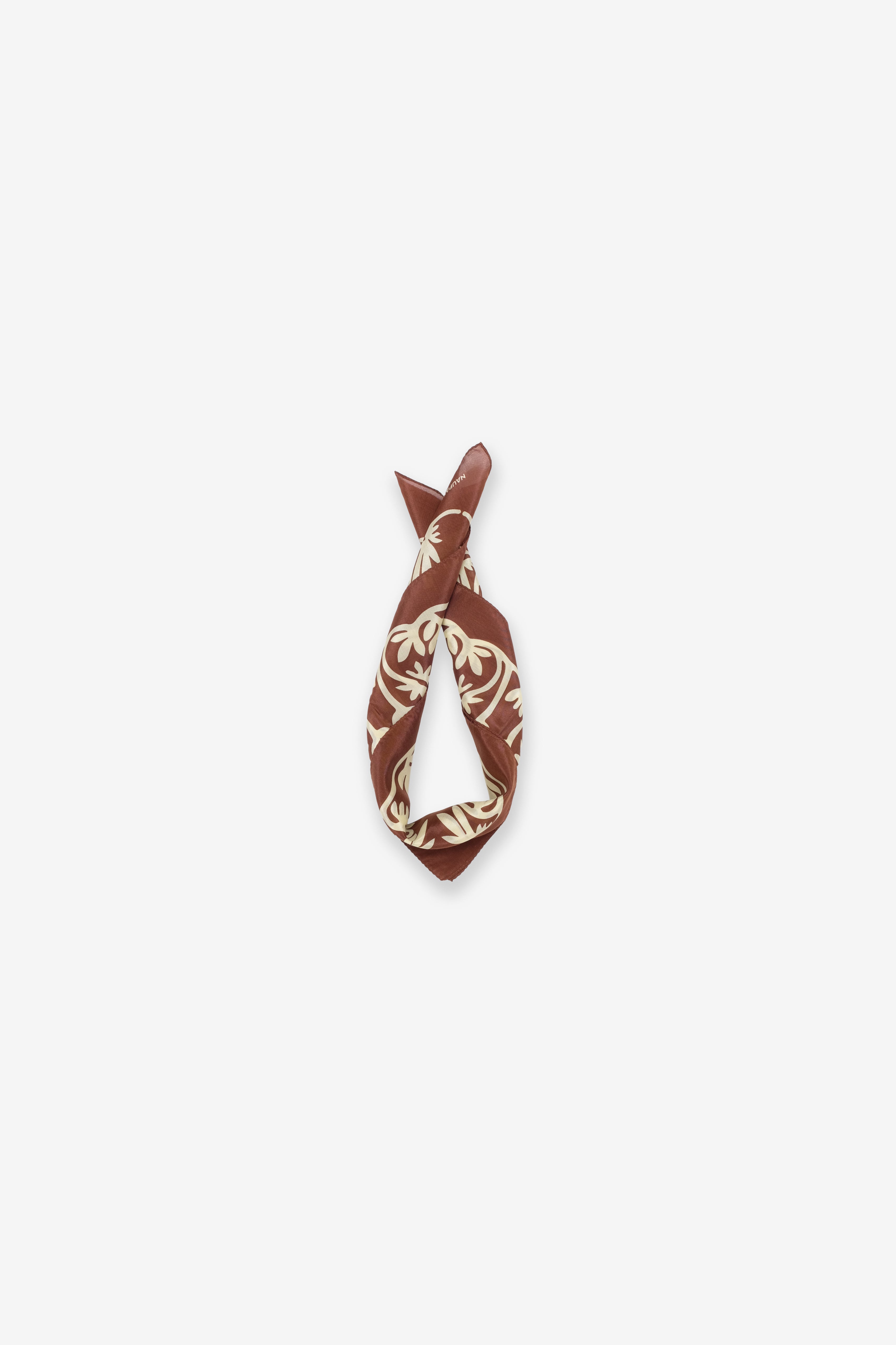 Cotton/Silk Bandana - Naupaka - Coffee Cream