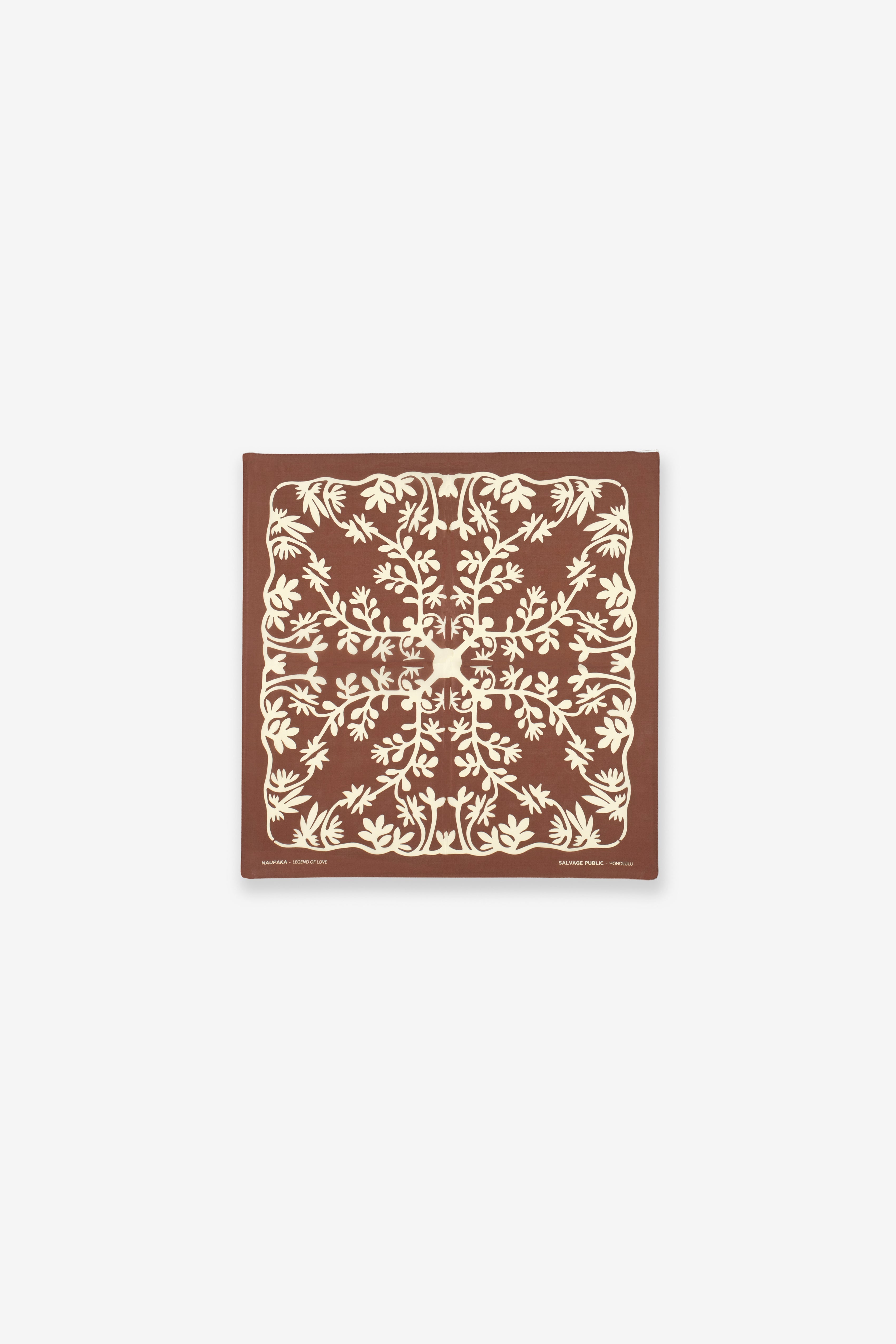 Cotton/Silk Bandana - Naupaka - Coffee Cream