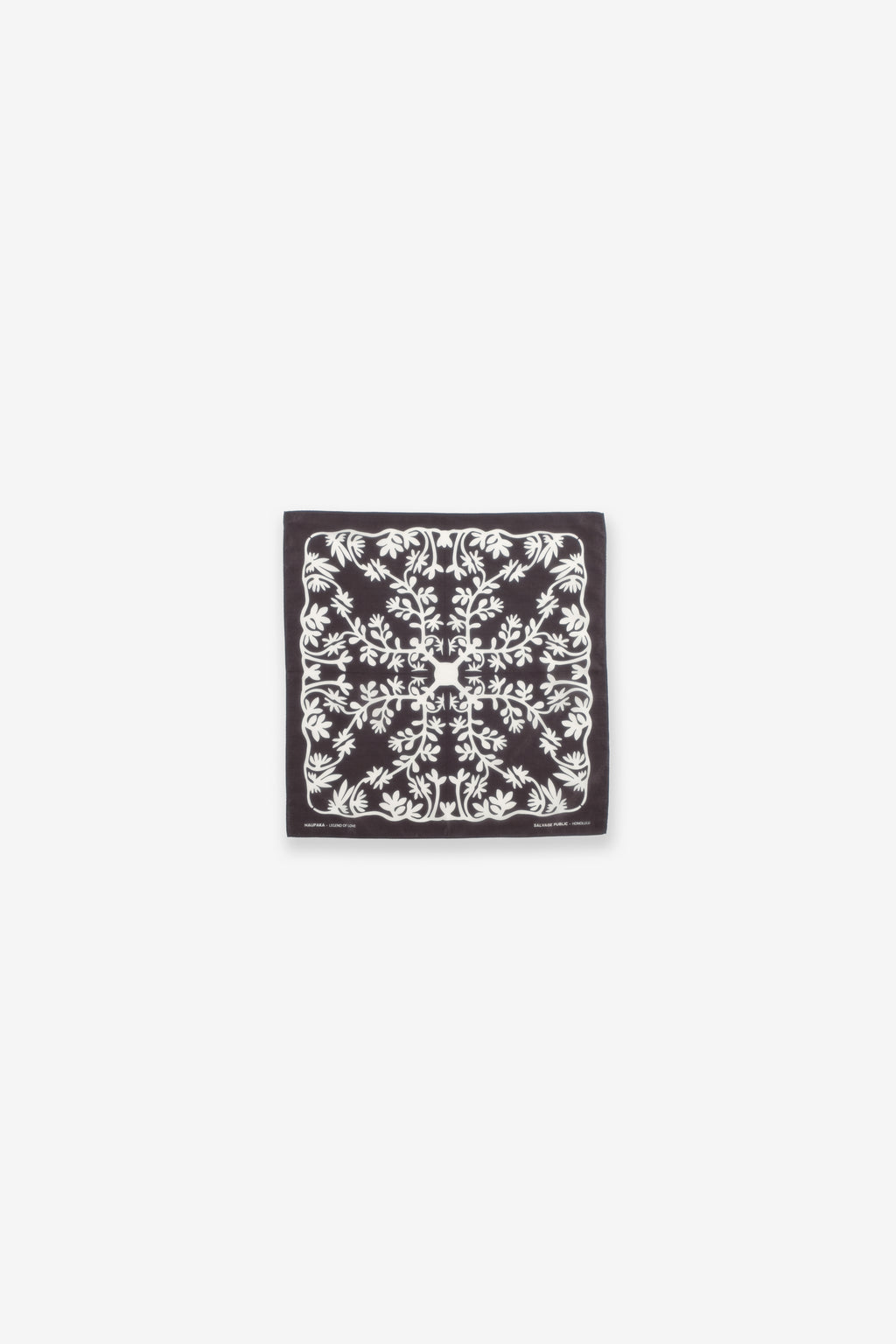 Cotton/Silk Bandana - Naupaka - Black