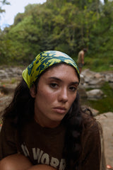 Cotton/Silk Bandana - Naupaka - Chartreuse