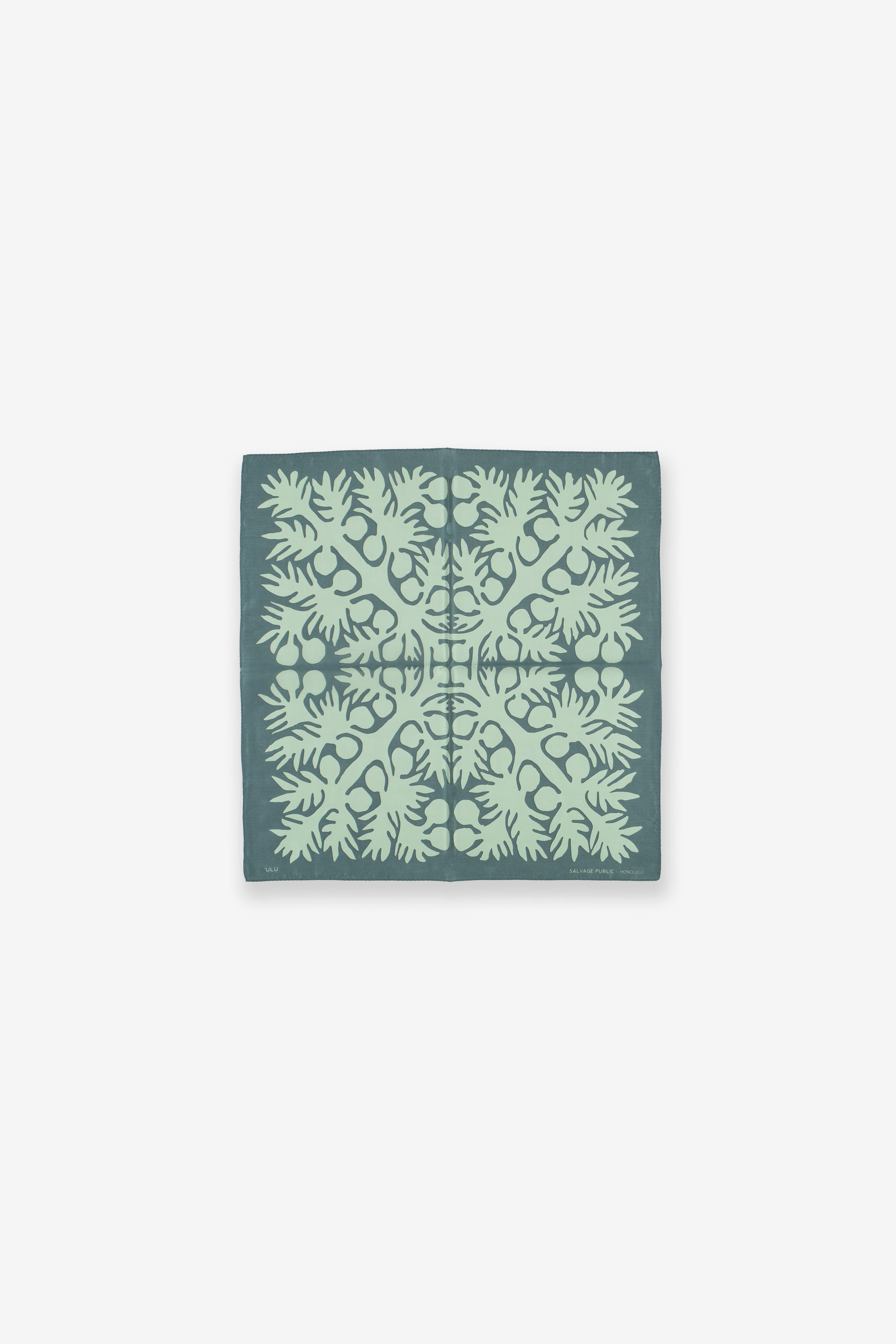 Cotton/Silk Bandana - ʻUlu - Jade Green